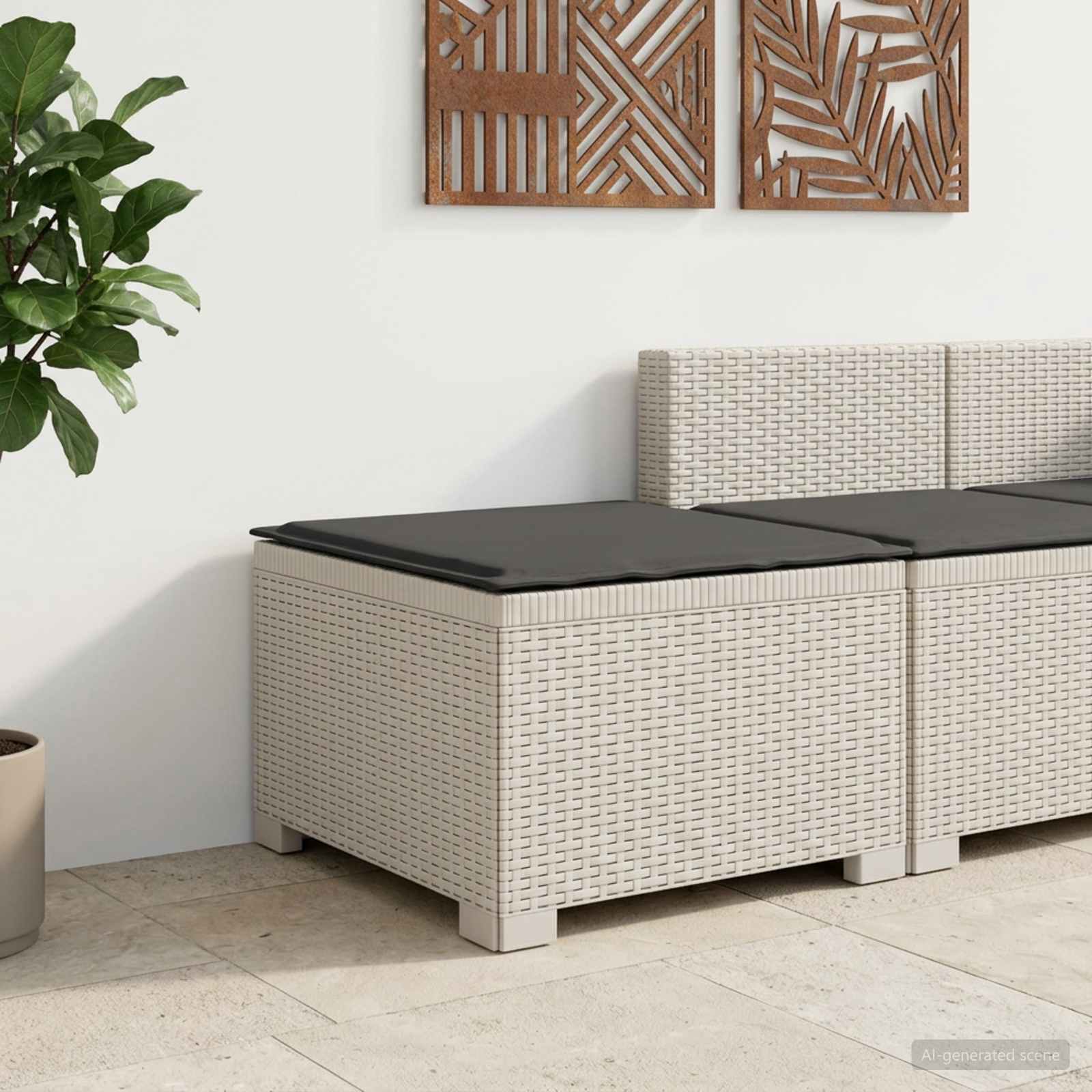vidaXL Eénpersoons Tuinbank Rattan Look PP Antraciet