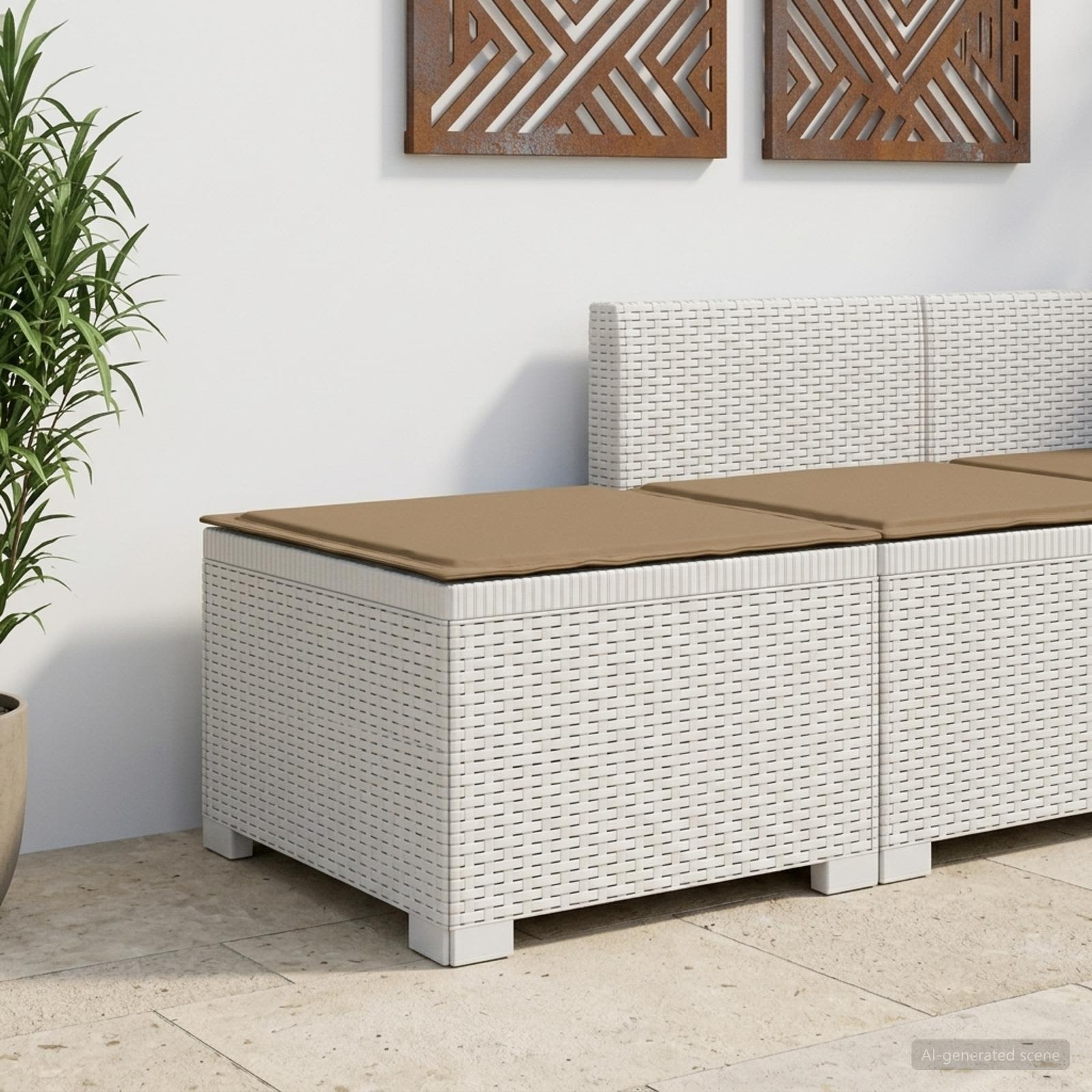vidaXL Eénpersoons Tuinbank Rattan Look PP Antraciet