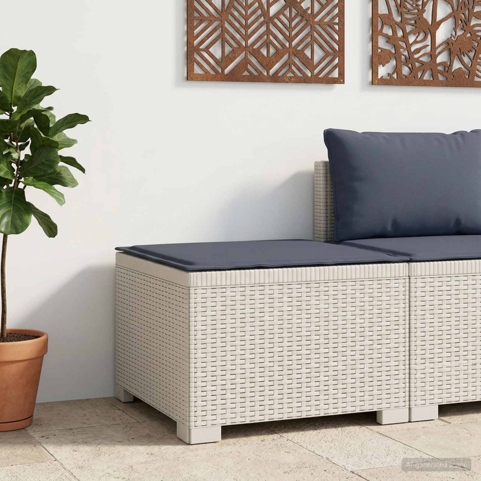 vidaXL Eénpersoons Tuinbank Rattan Look PP Antraciet
