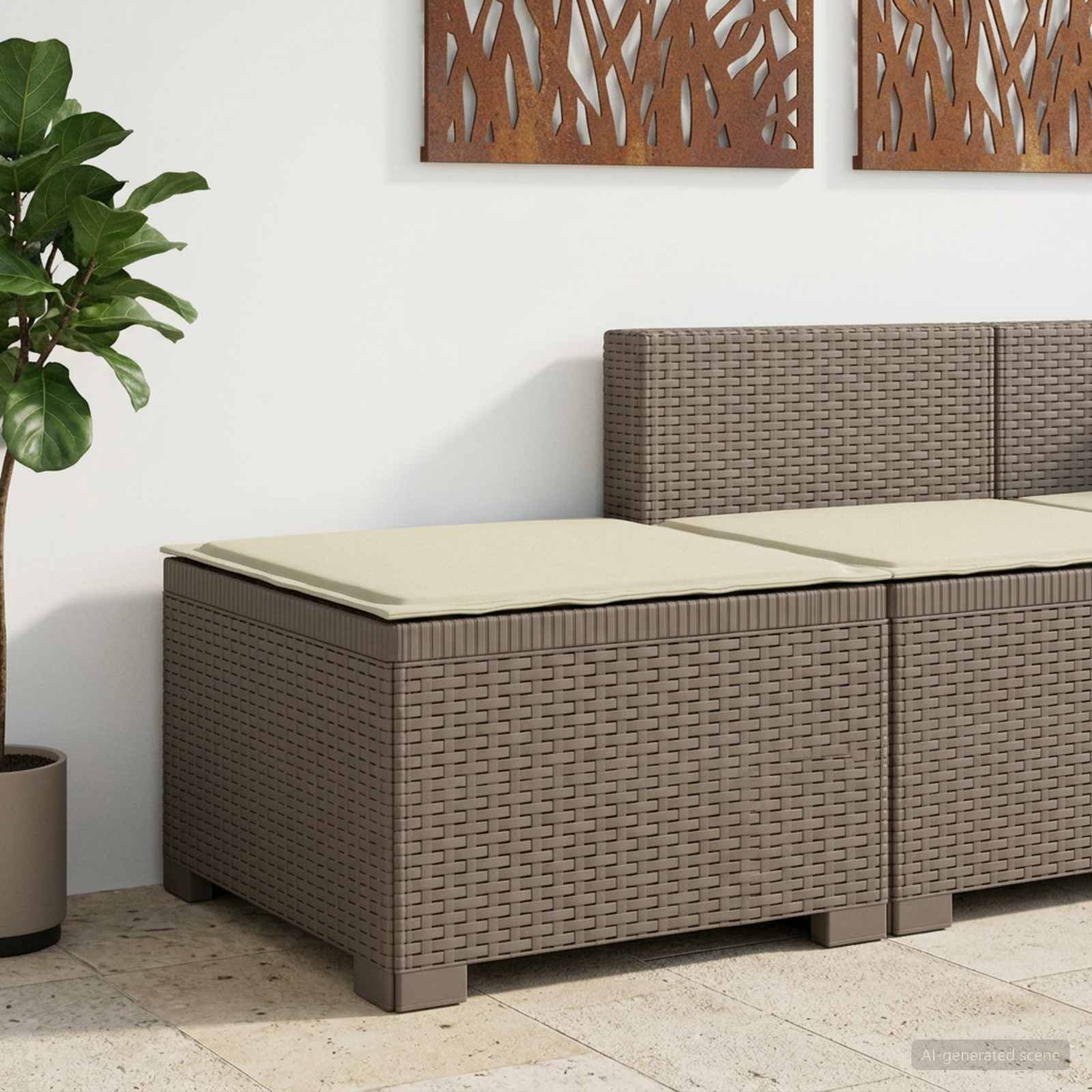 vidaXL Eénpersoons Tuinbank Rattan Look PP Antraciet