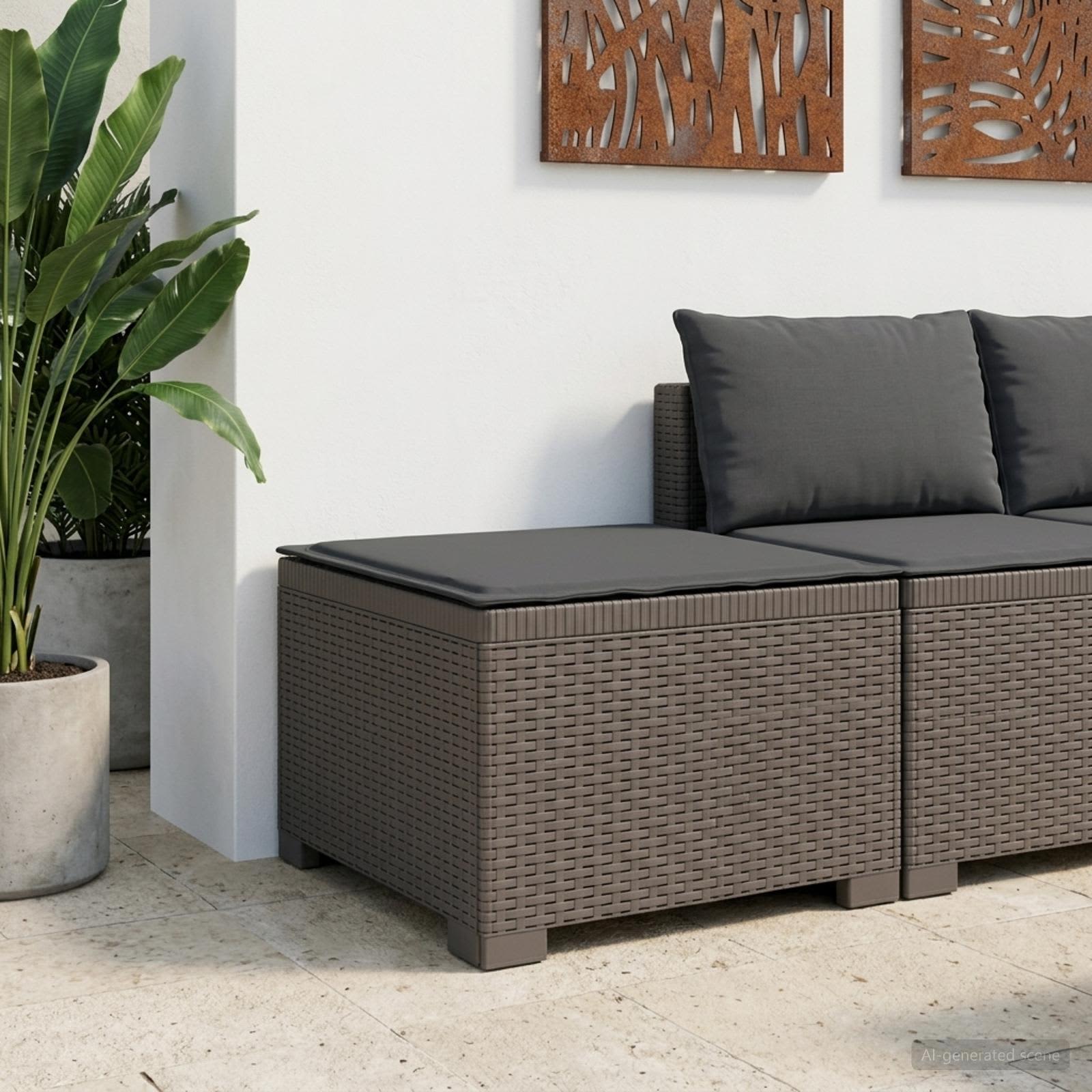 vidaXL Eénpersoons Tuinbank Rattan Look PP Antraciet