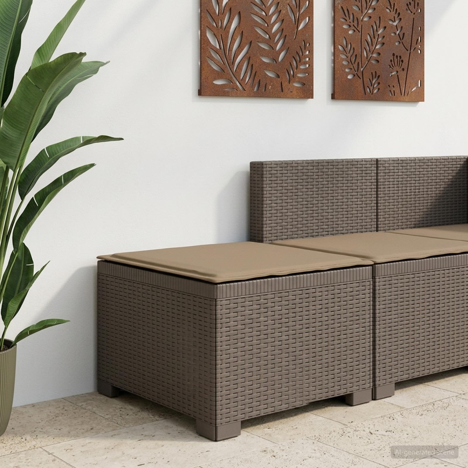 vidaXL Eénpersoons Tuinbank Rattan Look PP Antraciet