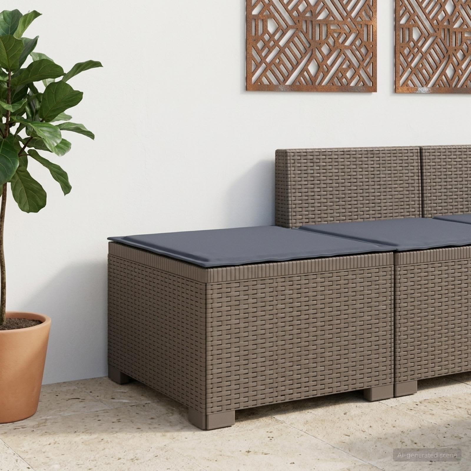 vidaXL Eénpersoons Tuinbank Rattan Look PP Antraciet