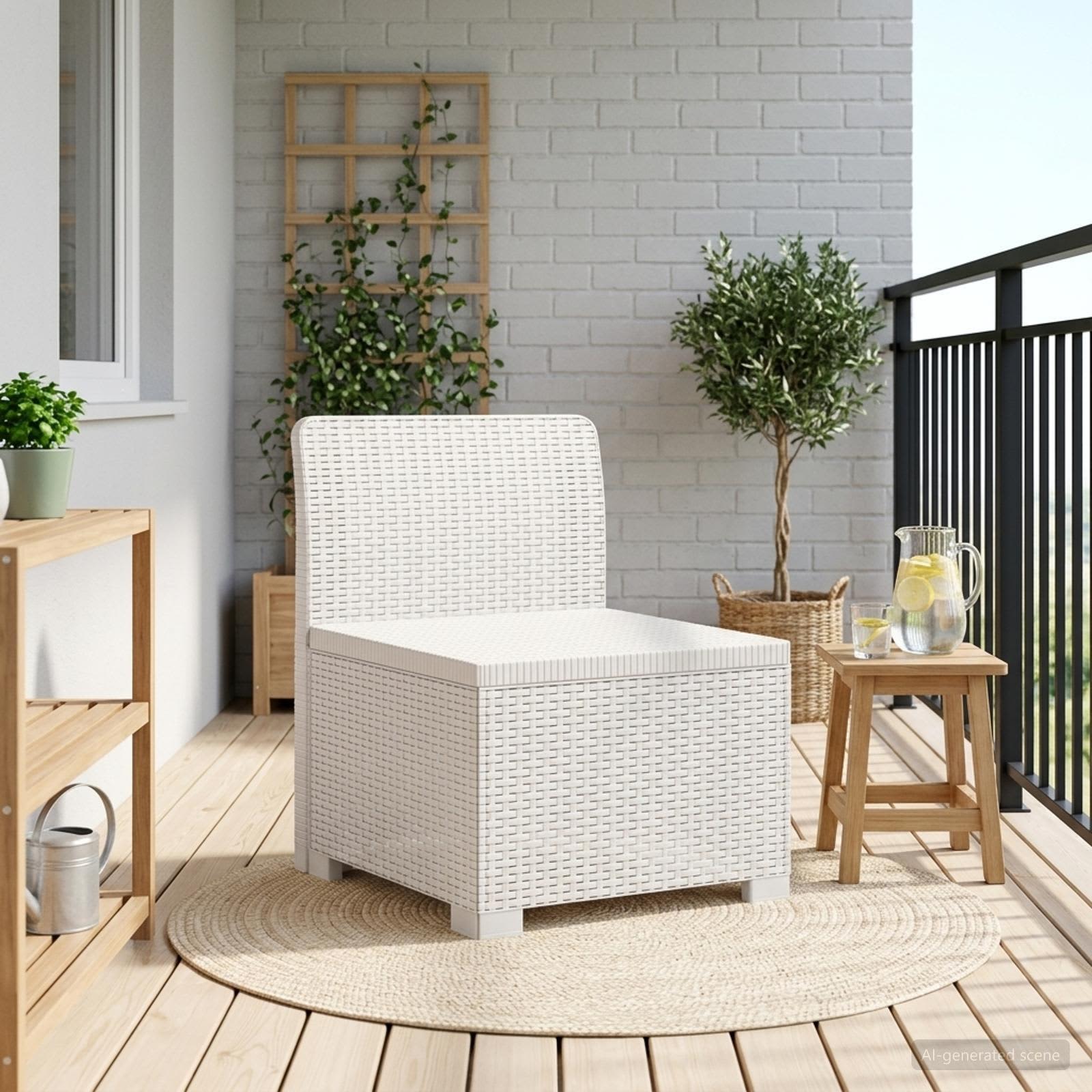vidaXL Eénpersoons Tuinbank Rattan Look PP Antraciet