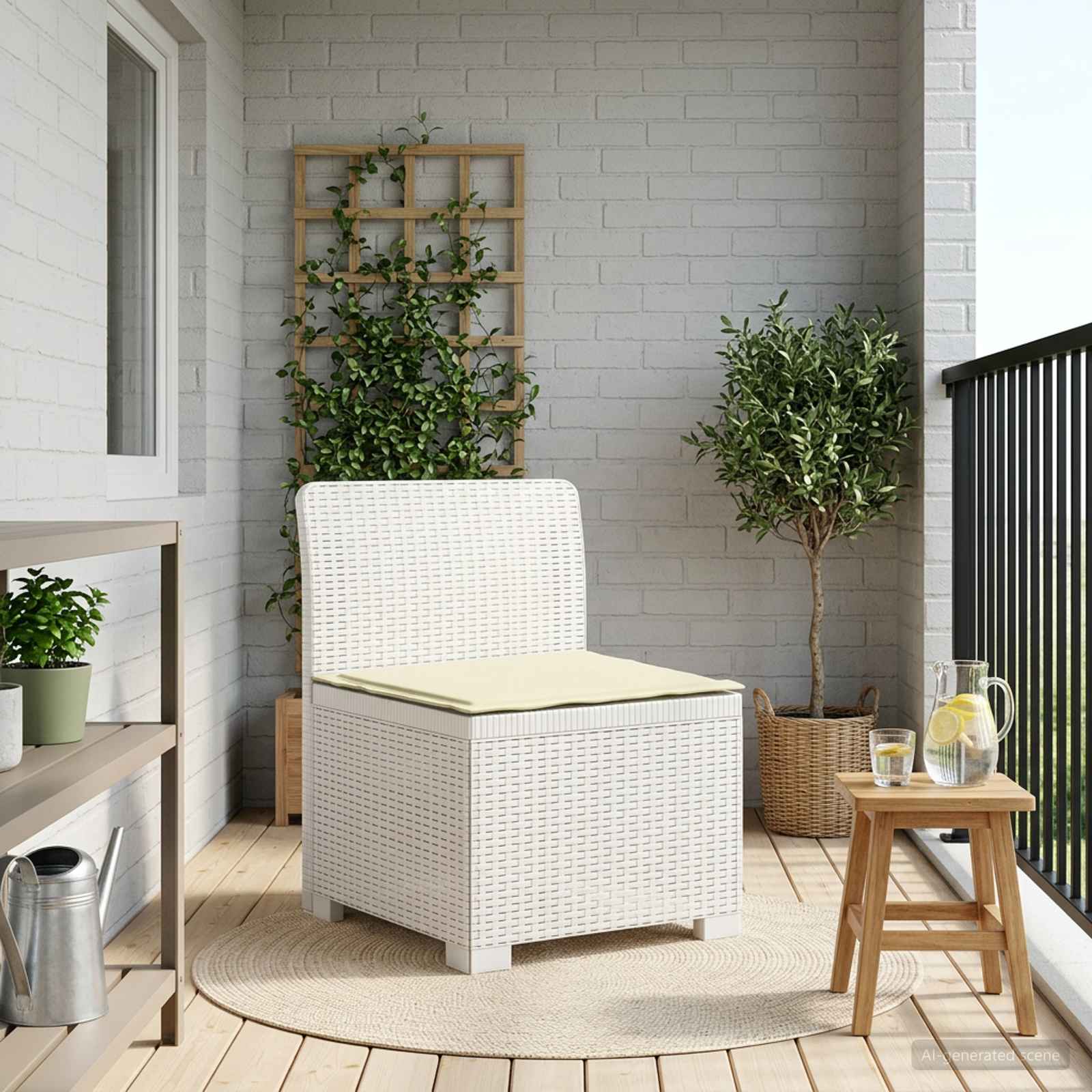 vidaXL Eénpersoons Tuinbank Rattan Look PP Antraciet
