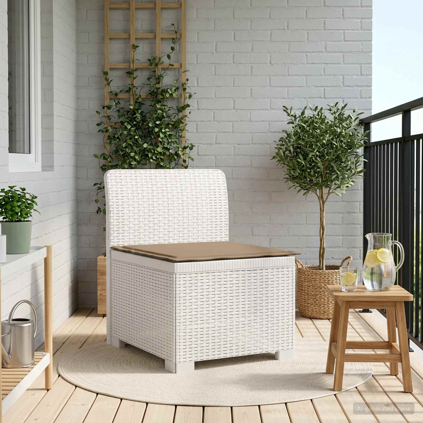 vidaXL Eénpersoons Tuinbank Rattan Look PP Antraciet