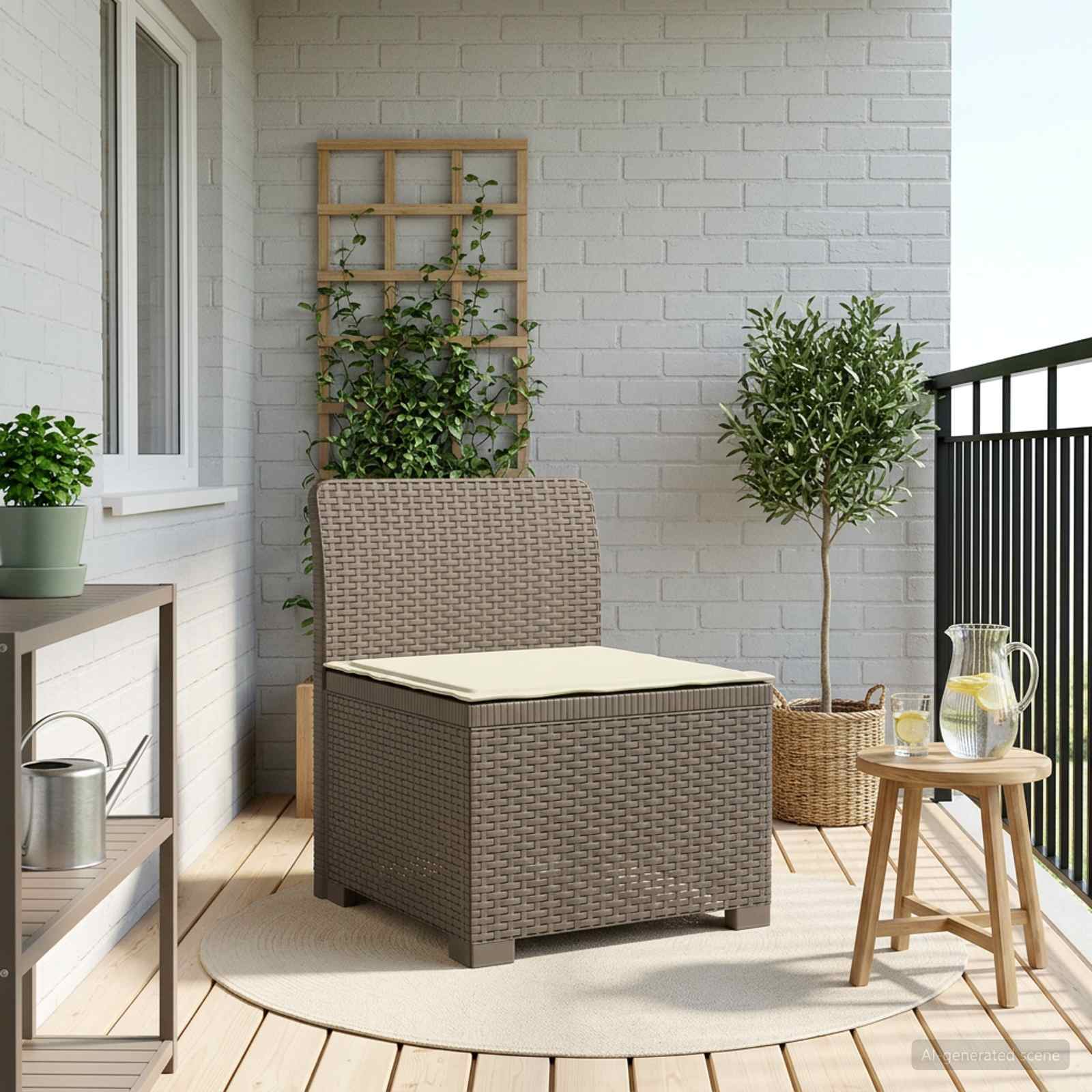vidaXL Eénpersoons Tuinbank Rattan Look PP Antraciet