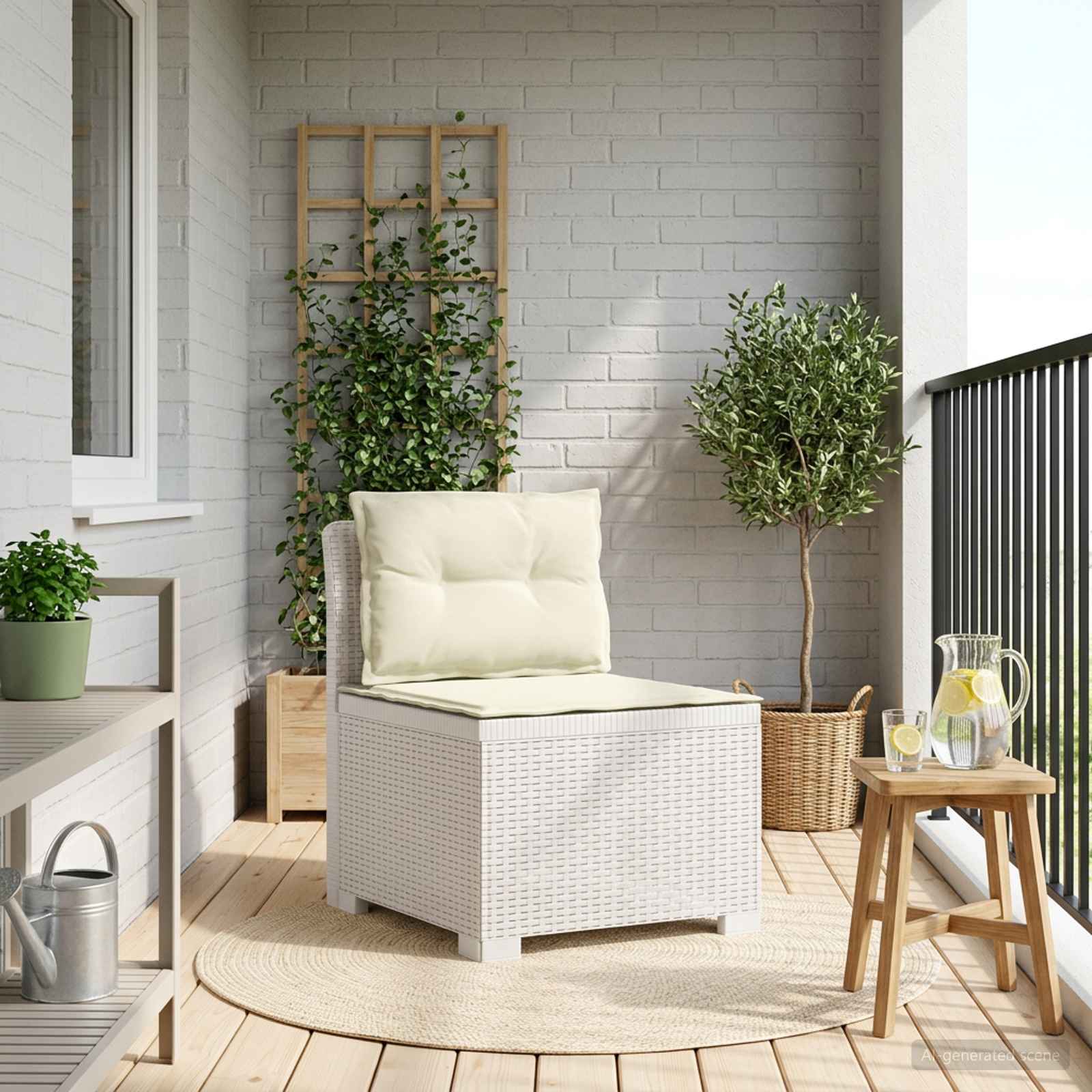 vidaXL Eénpersoons Tuinbank Rattan Look PP Antraciet