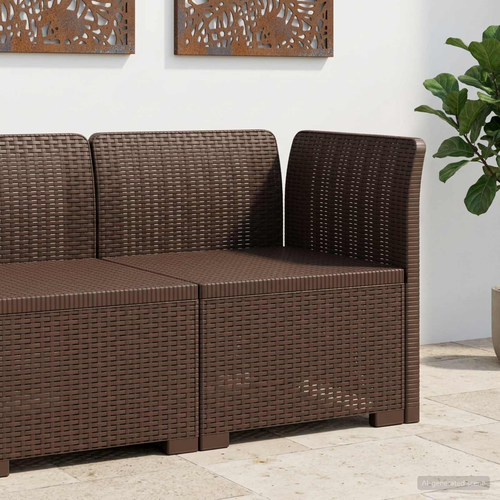 vidaXL Eénpersoons Tuinbank Rattan Look PP Antraciet