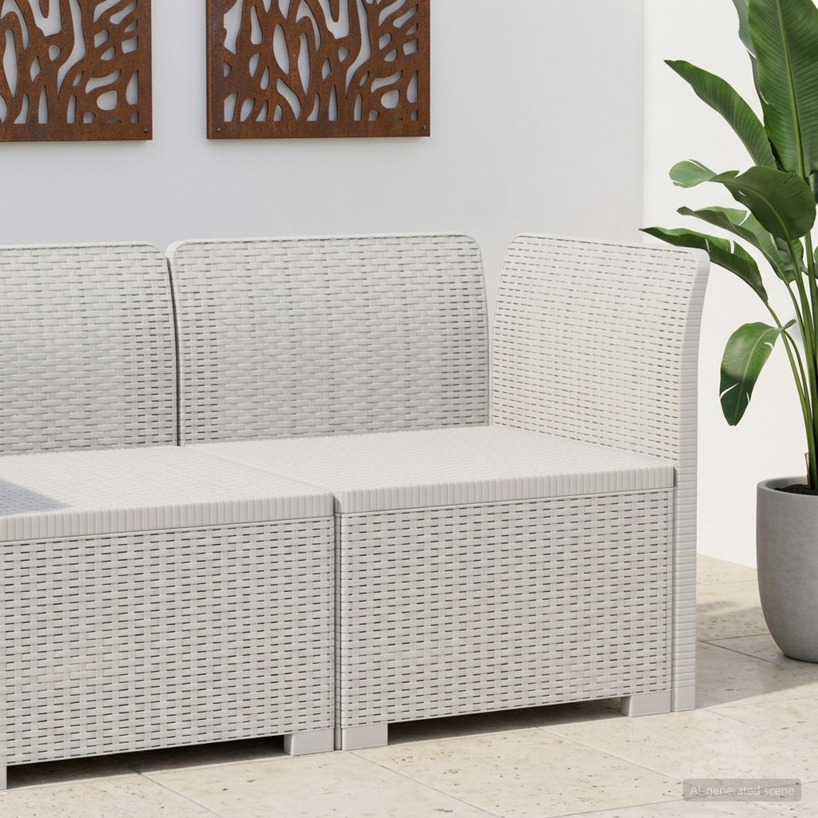 vidaXL Eénpersoons Tuinbank Rattan Look PP Antraciet