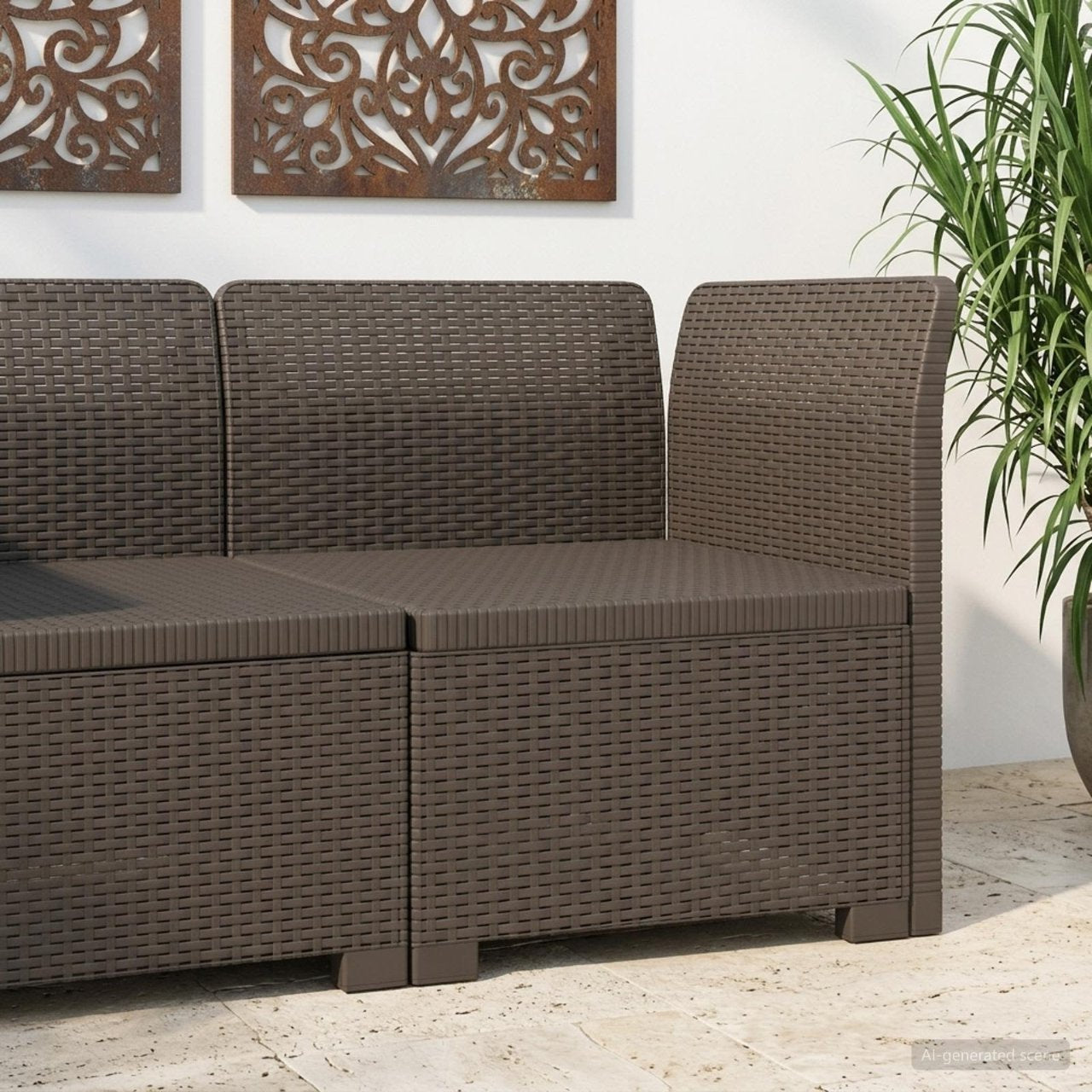 vidaXL Eénpersoons Tuinbank Rattan Look PP Antraciet