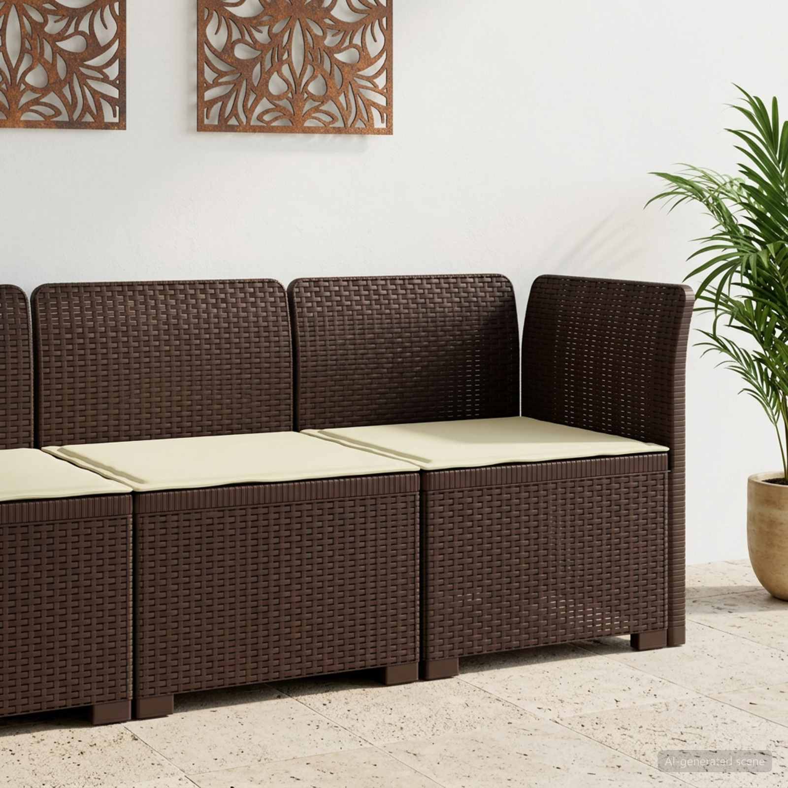 vidaXL Eénpersoons Tuinbank Rattan Look PP Antraciet