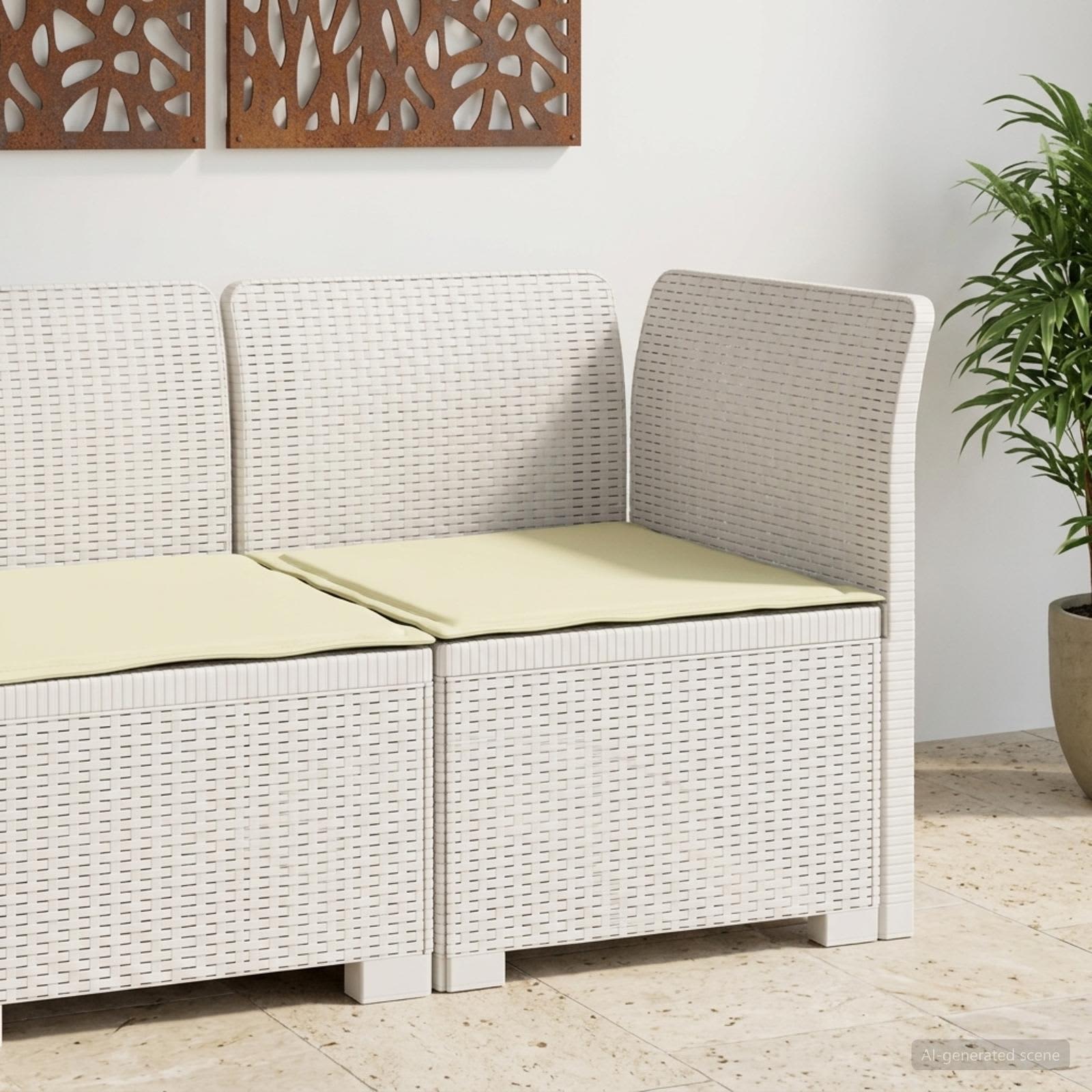 vidaXL Eénpersoons Tuinbank Rattan Look PP Antraciet