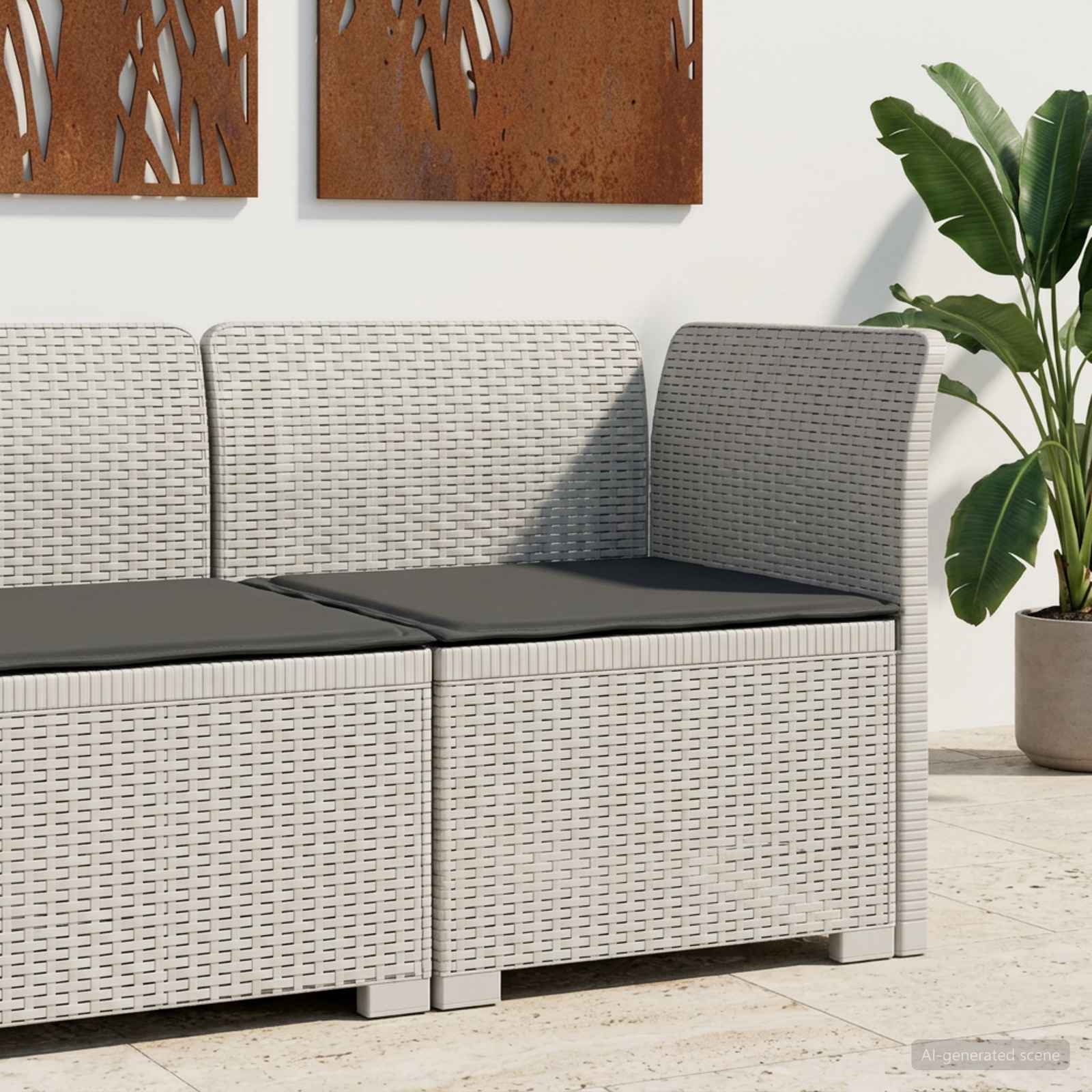 vidaXL Eénpersoons Tuinbank Rattan Look PP Antraciet