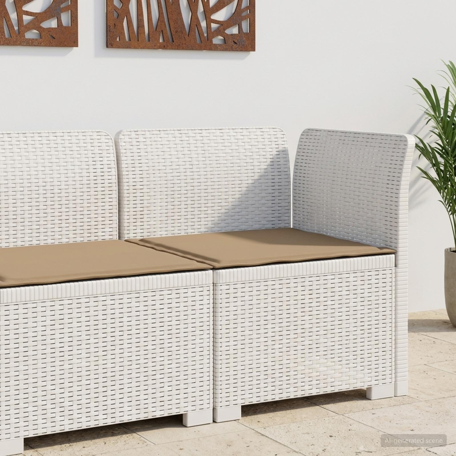 vidaXL Eénpersoons Tuinbank Rattan Look PP Antraciet