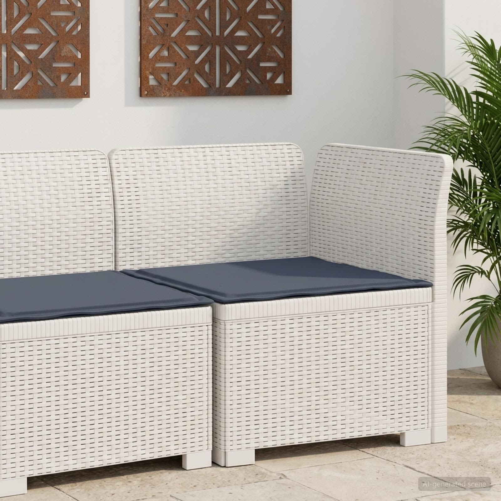 vidaXL Eénpersoons Tuinbank Rattan Look PP Antraciet