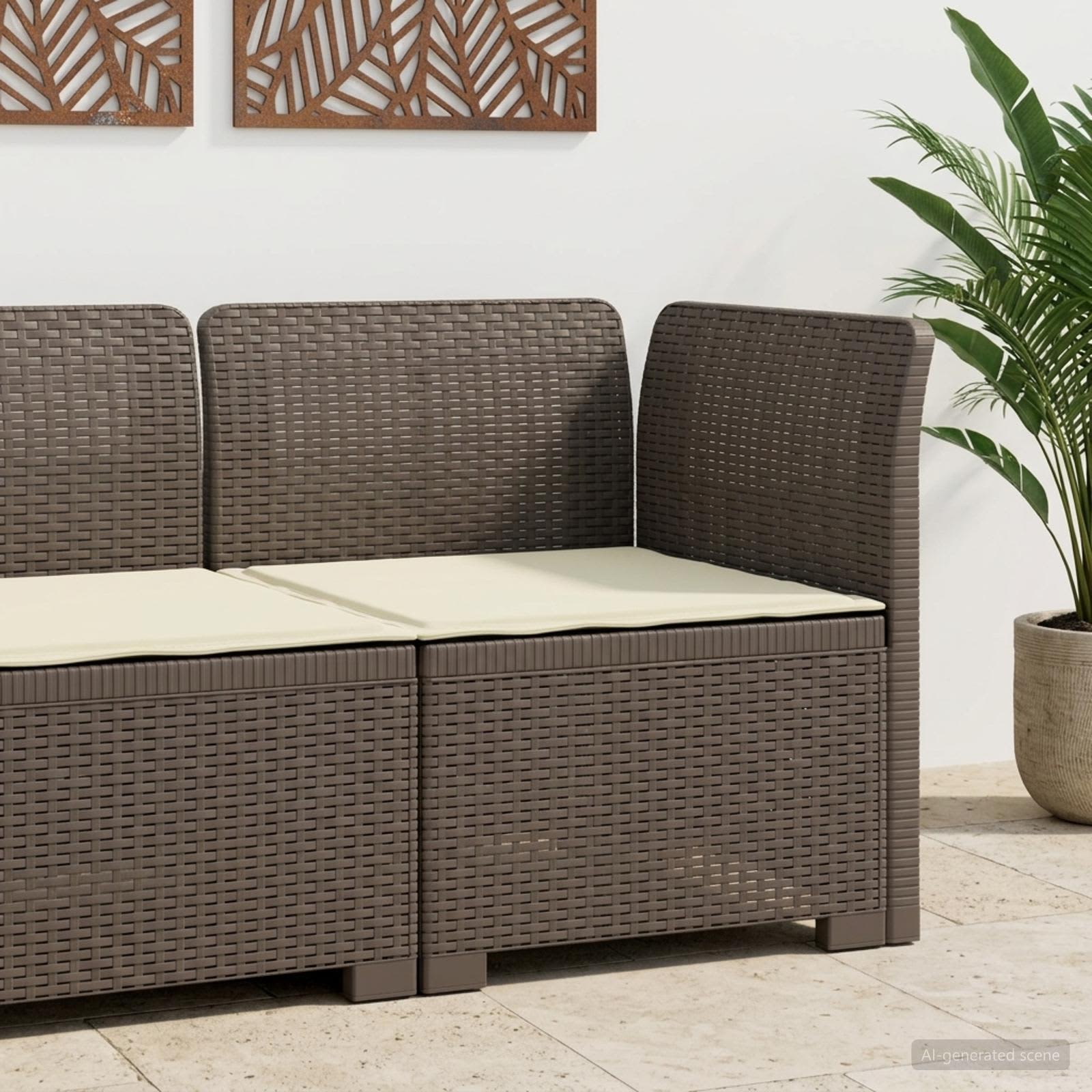 vidaXL Eénpersoons Tuinbank Rattan Look PP Antraciet