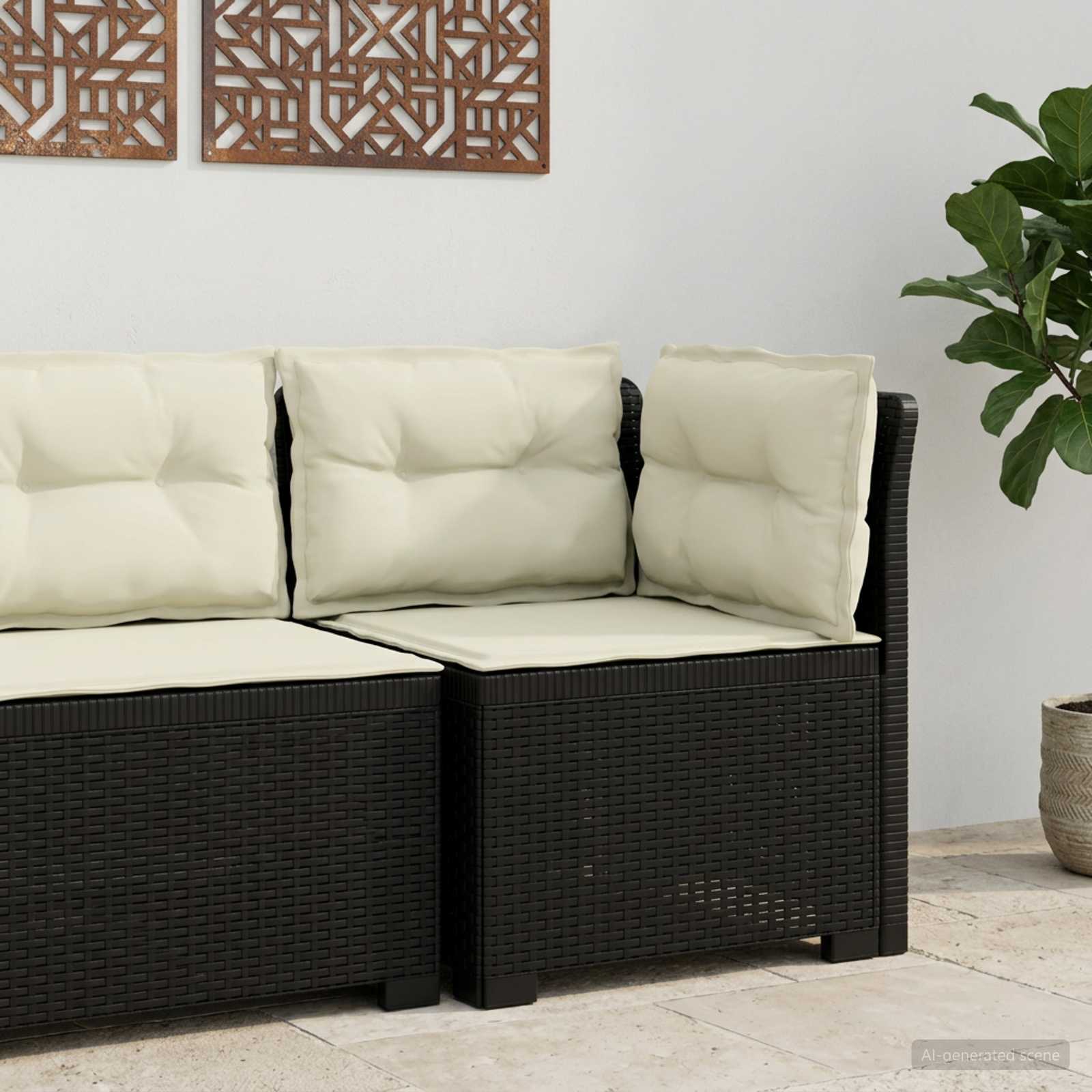 vidaXL Eénpersoons Tuinbank Rattan Look PP Antraciet