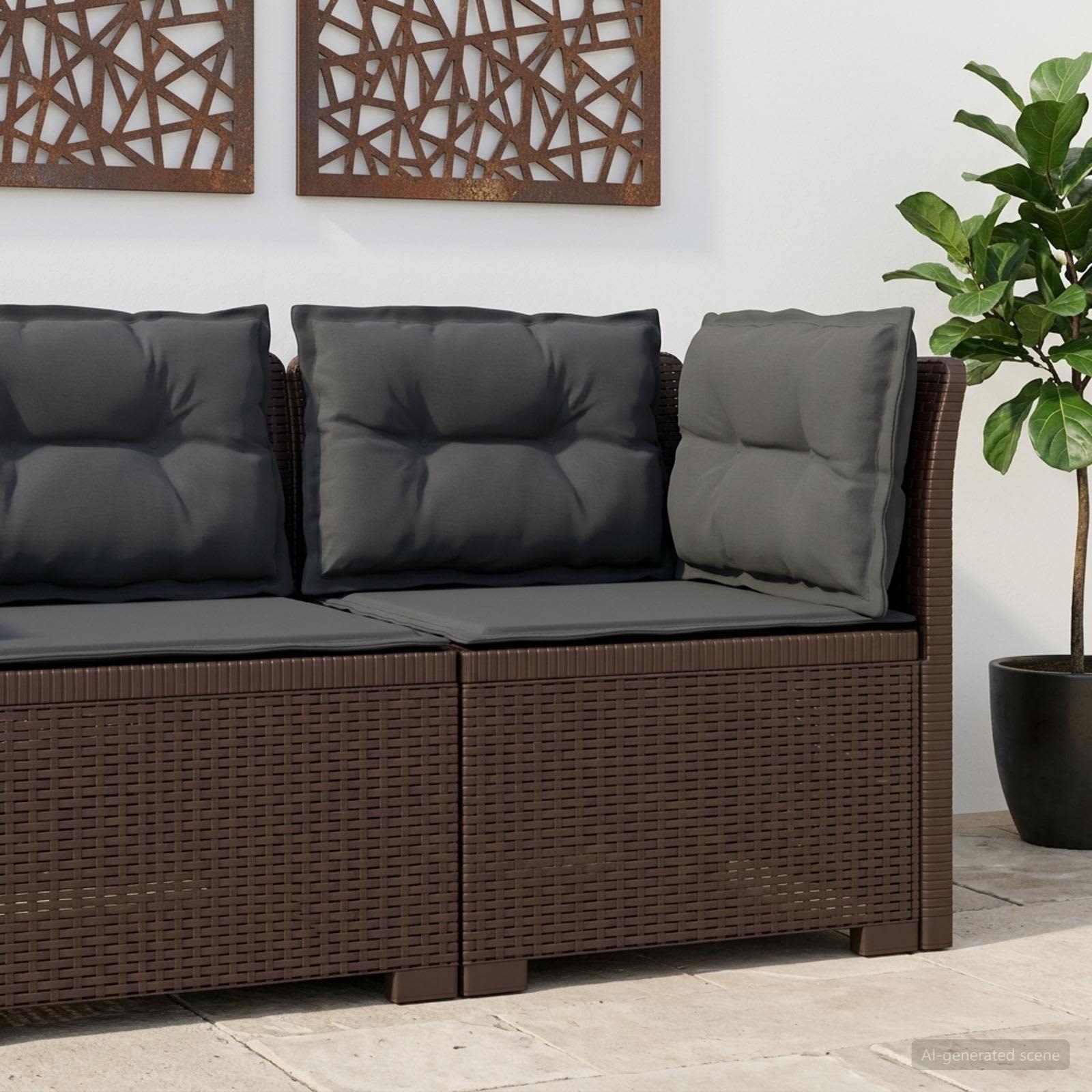 vidaXL Eénpersoons Tuinbank Rattan Look PP Antraciet