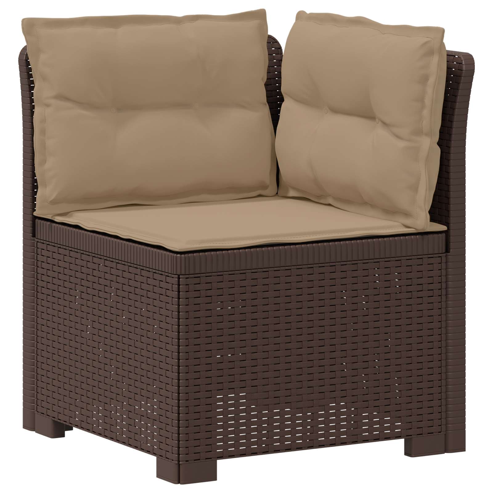 vidaXL Eénpersoons Tuinbank Rattan Look PP Antraciet