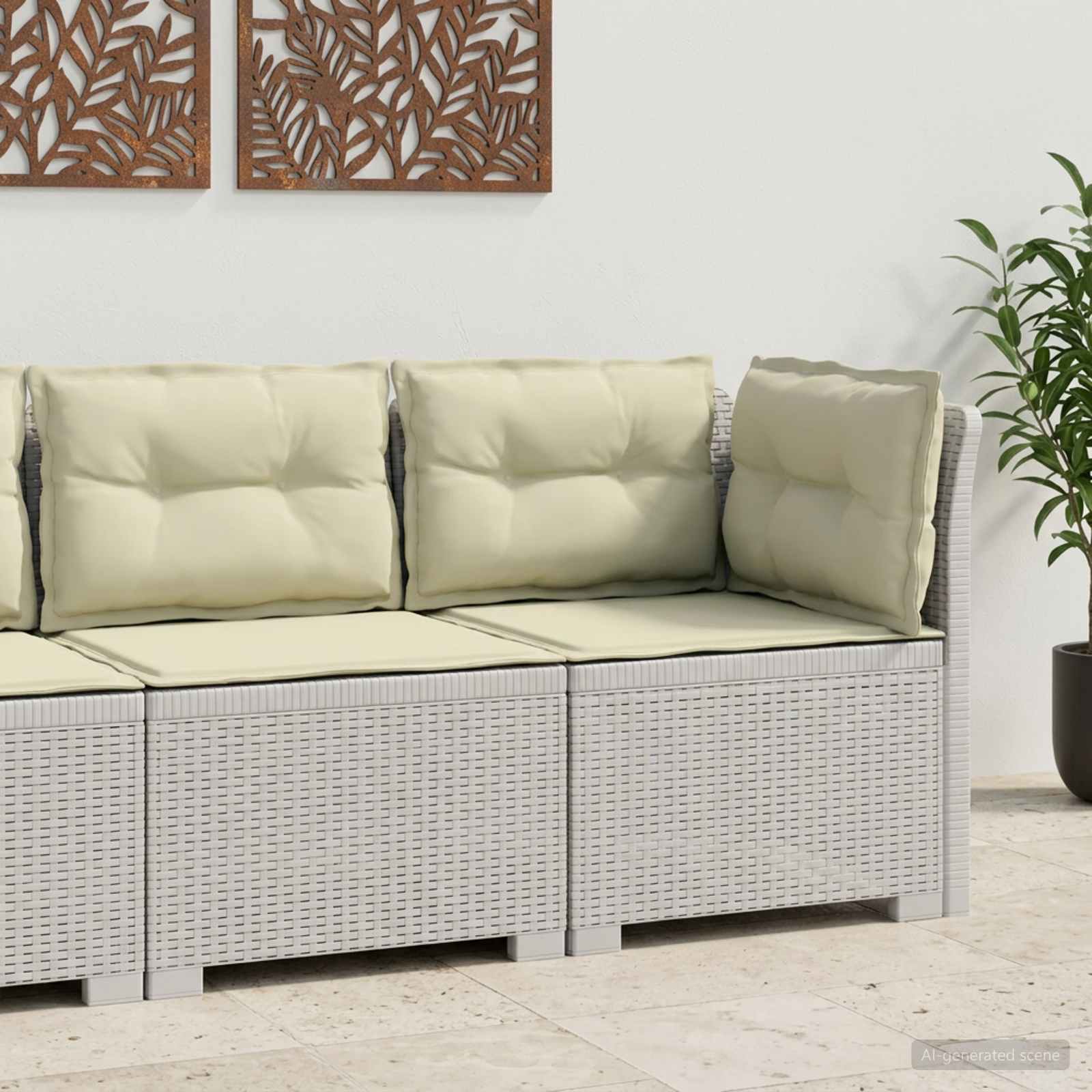 vidaXL Eénpersoons Tuinbank Rattan Look PP Antraciet