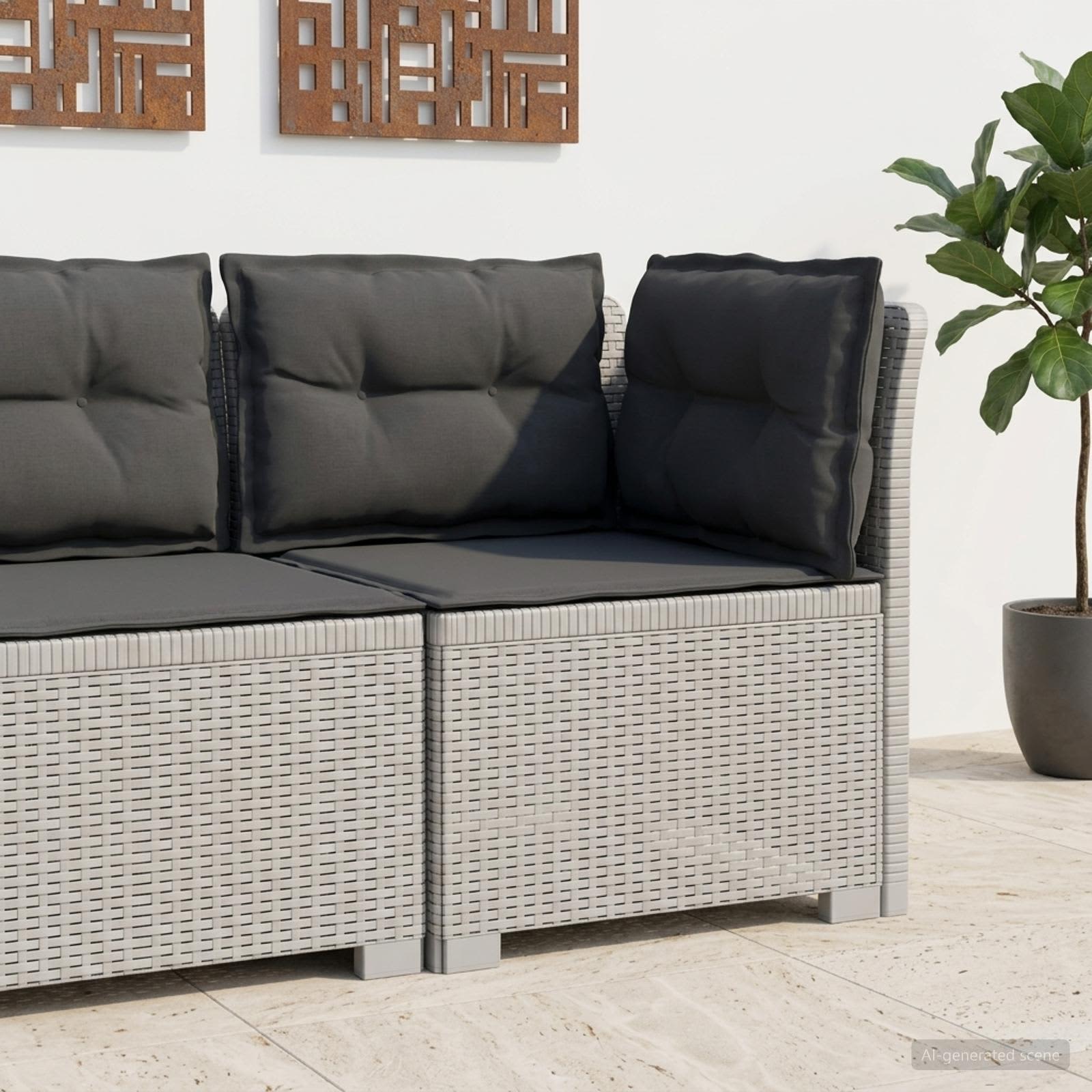vidaXL Eénpersoons Tuinbank Rattan Look PP Antraciet