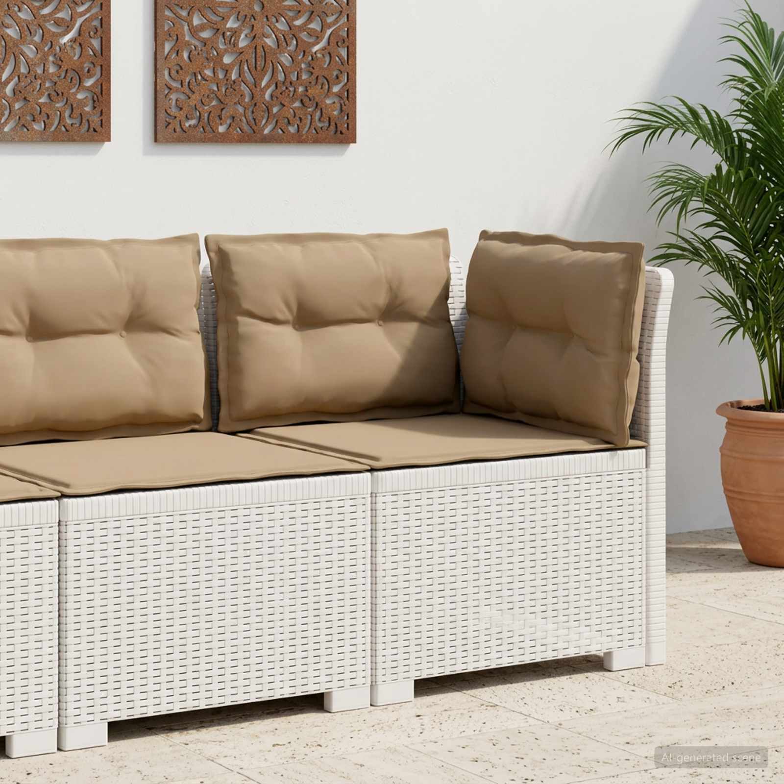 vidaXL Eénpersoons Tuinbank Rattan Look PP Antraciet