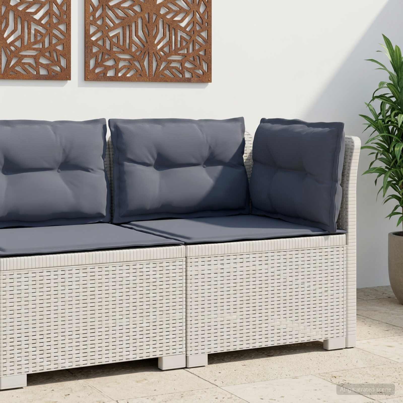 vidaXL Eénpersoons Tuinbank Rattan Look PP Antraciet
