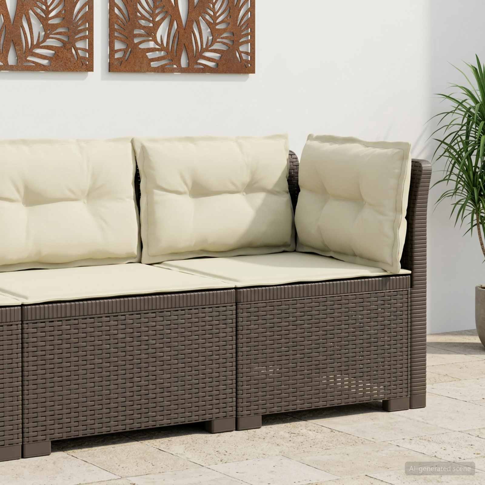 vidaXL Eénpersoons Tuinbank Rattan Look PP Antraciet