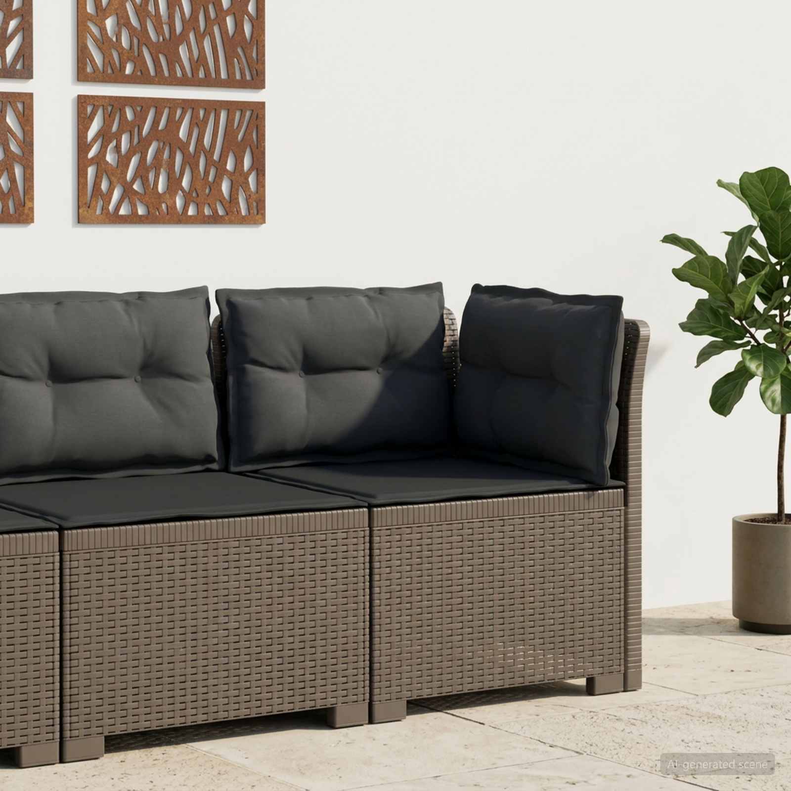 vidaXL Eénpersoons Tuinbank Rattan Look PP Antraciet