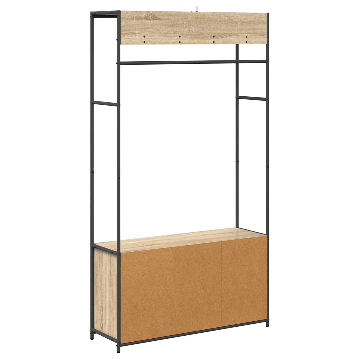 vidaXL Kapstok met schoenenbank Zwart eiken 100 x 32 x 180,5 cm