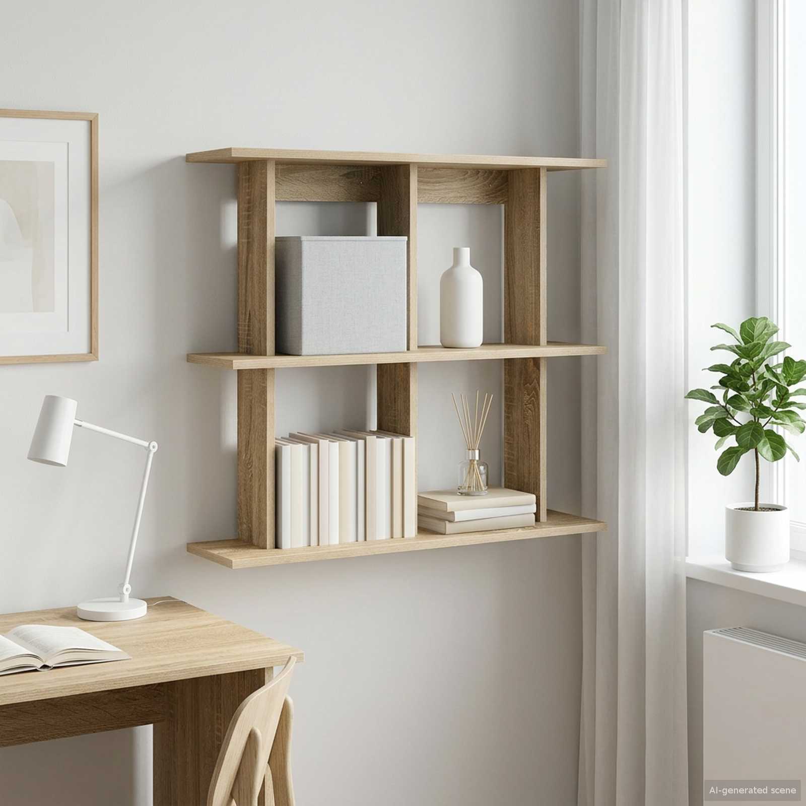 vidaXL Wandplank Muurmontage Wit 56 x 20 x 90 cm Bewerkt hout