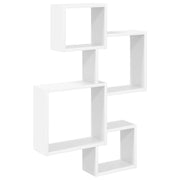 vidaXL Wand Cube Planken Muurmontage Wit 64 x 13,5 x 91,5 cm