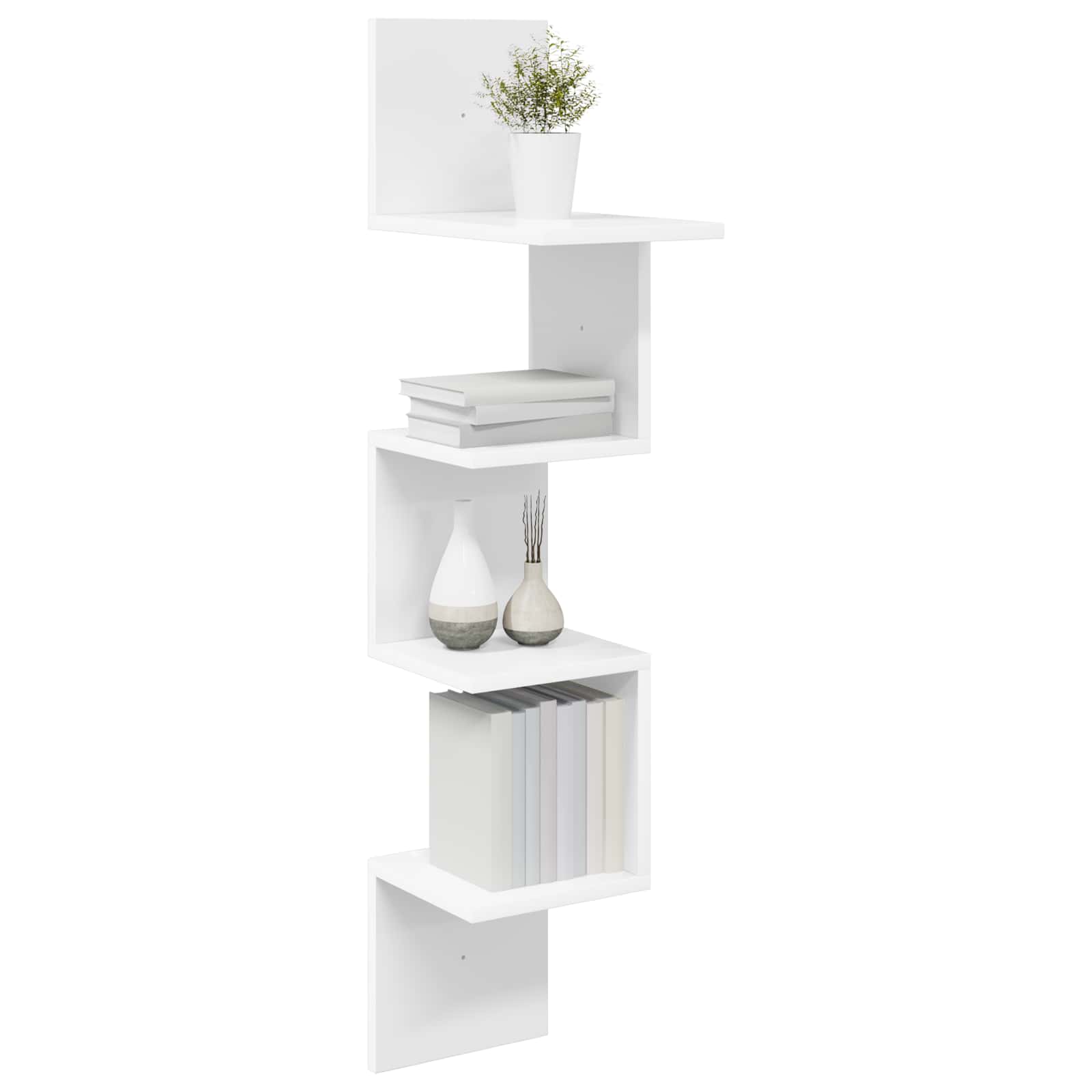 vidaXL Wandplank Muurmontage Wit 32 x 21 x 107 cm Bewerkt hout