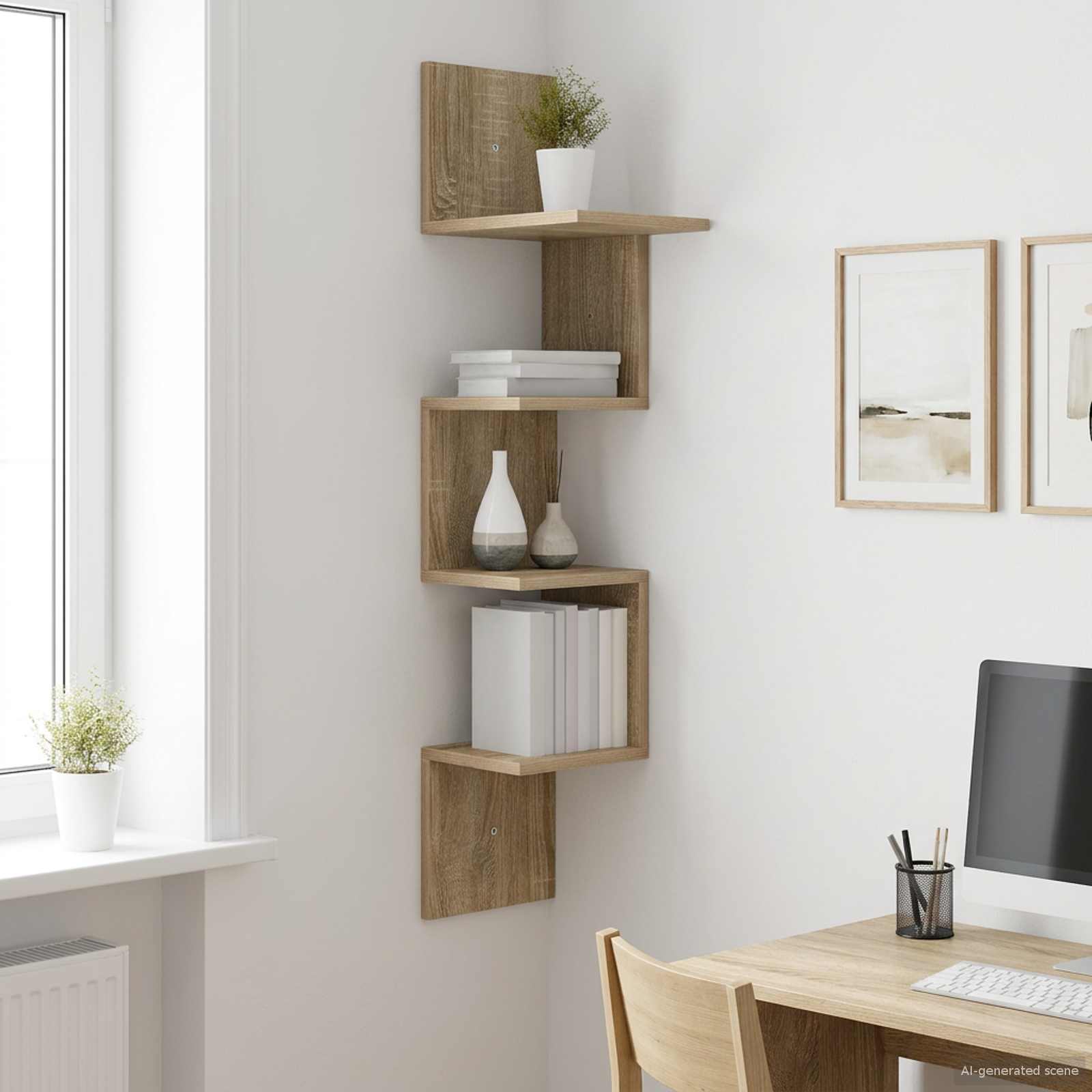 vidaXL Wandplank Muurmontage Wit 32 x 21 x 107 cm Bewerkt hout