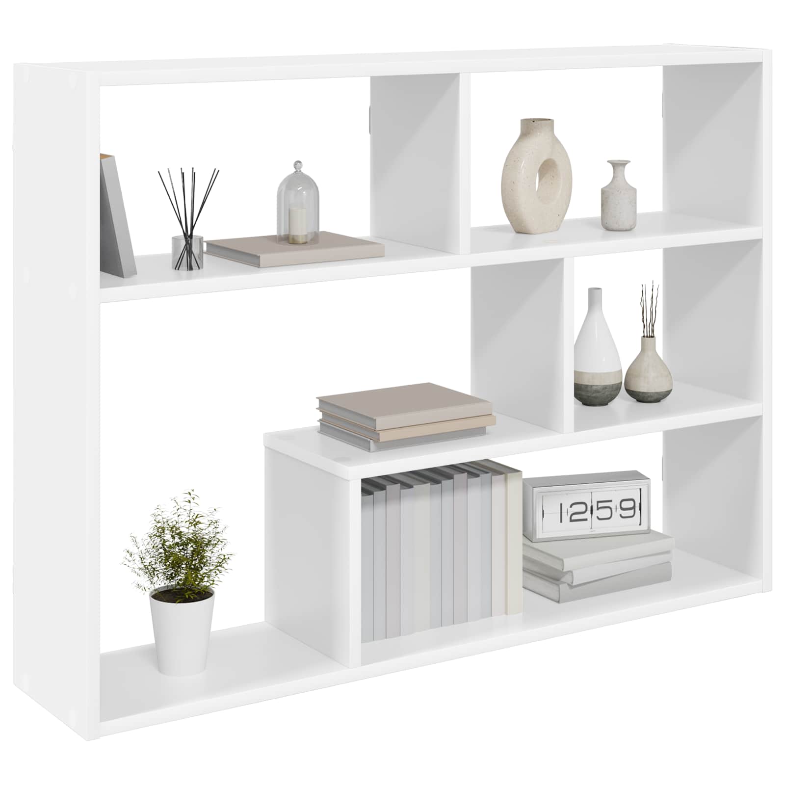 vidaXL Wandplank Muurmontage Wit 95 x 20 x 69,5 cm Bewerkt hout