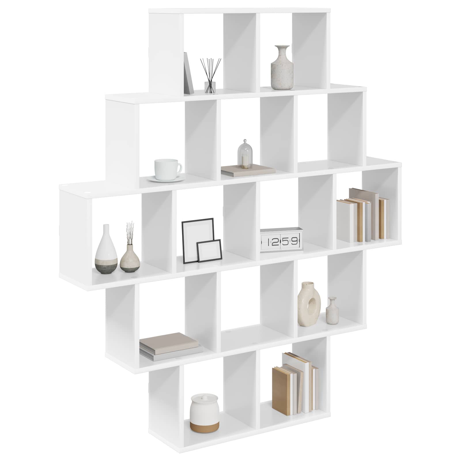 vidaXL Wandplank Wit 120 x 20 x 136 cm Bewerkt hout