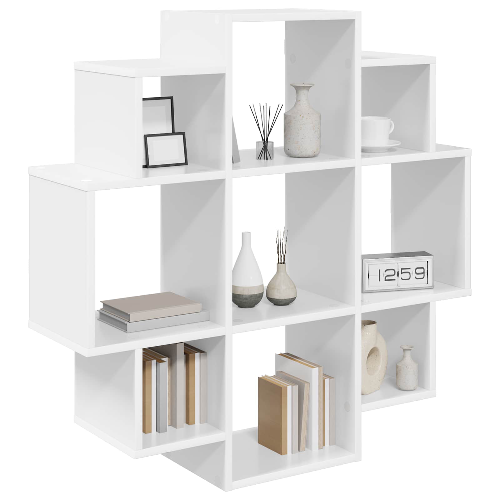 vidaXL Wandplank Wit 90 x 25 x 90 cm Bewerkt hout