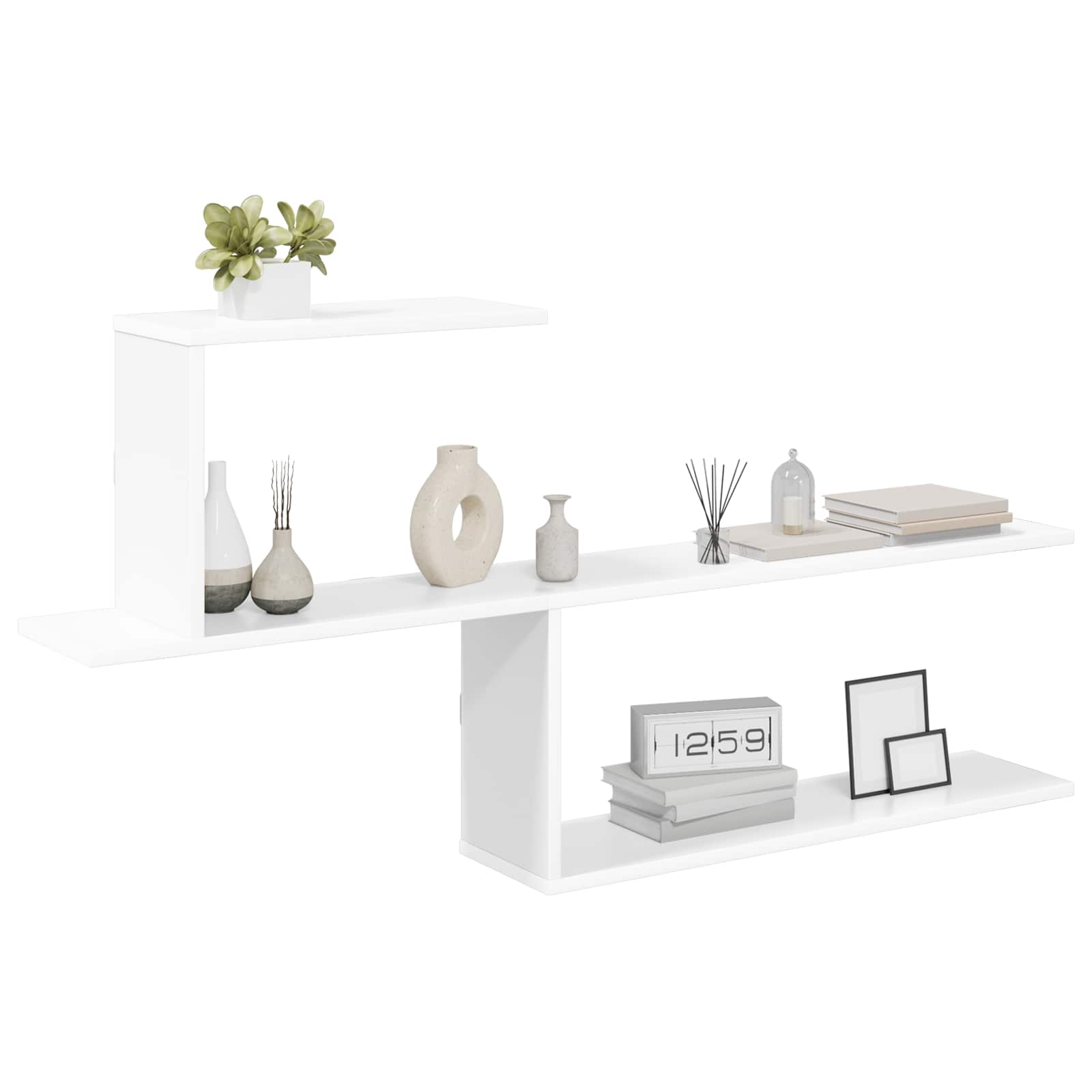 vidaXL Wandplank Wit 122 x 18 x 60 cm Bewerkt hout