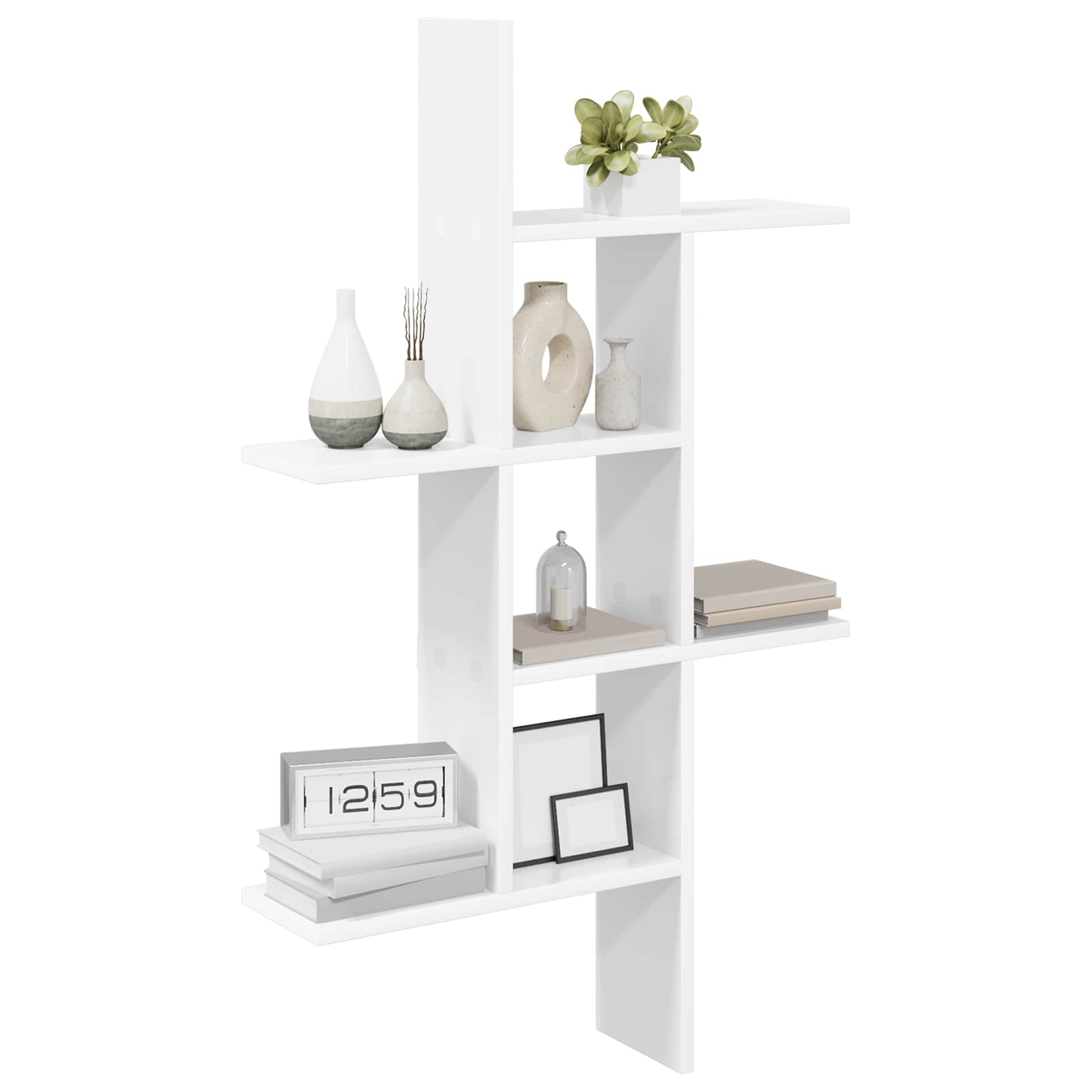 vidaXL Wandplank Wit 61 x 15 x 102 cm Bewerkt hout