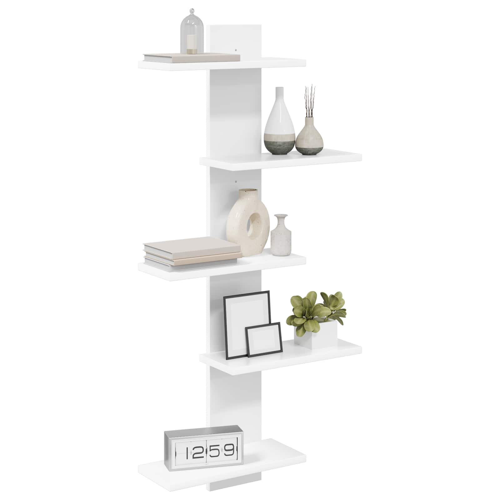 vidaXL Wand Vlonderschap Wit 48,5 x 15 x 101 cm Bewerkt hout