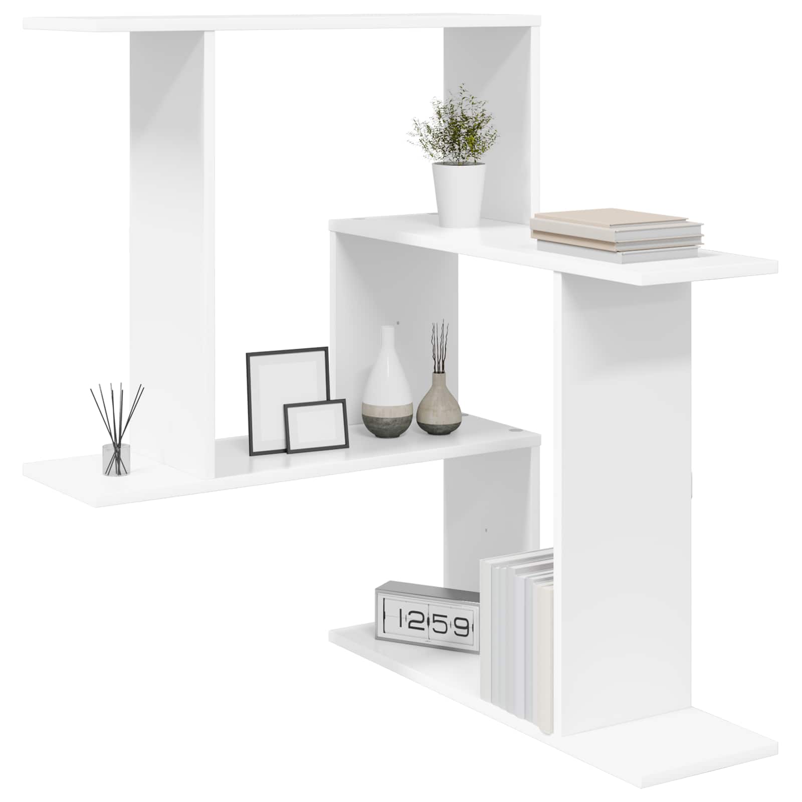 vidaXL Wandplank Wit 67 x 67 x 87 cm Bewerkt hout