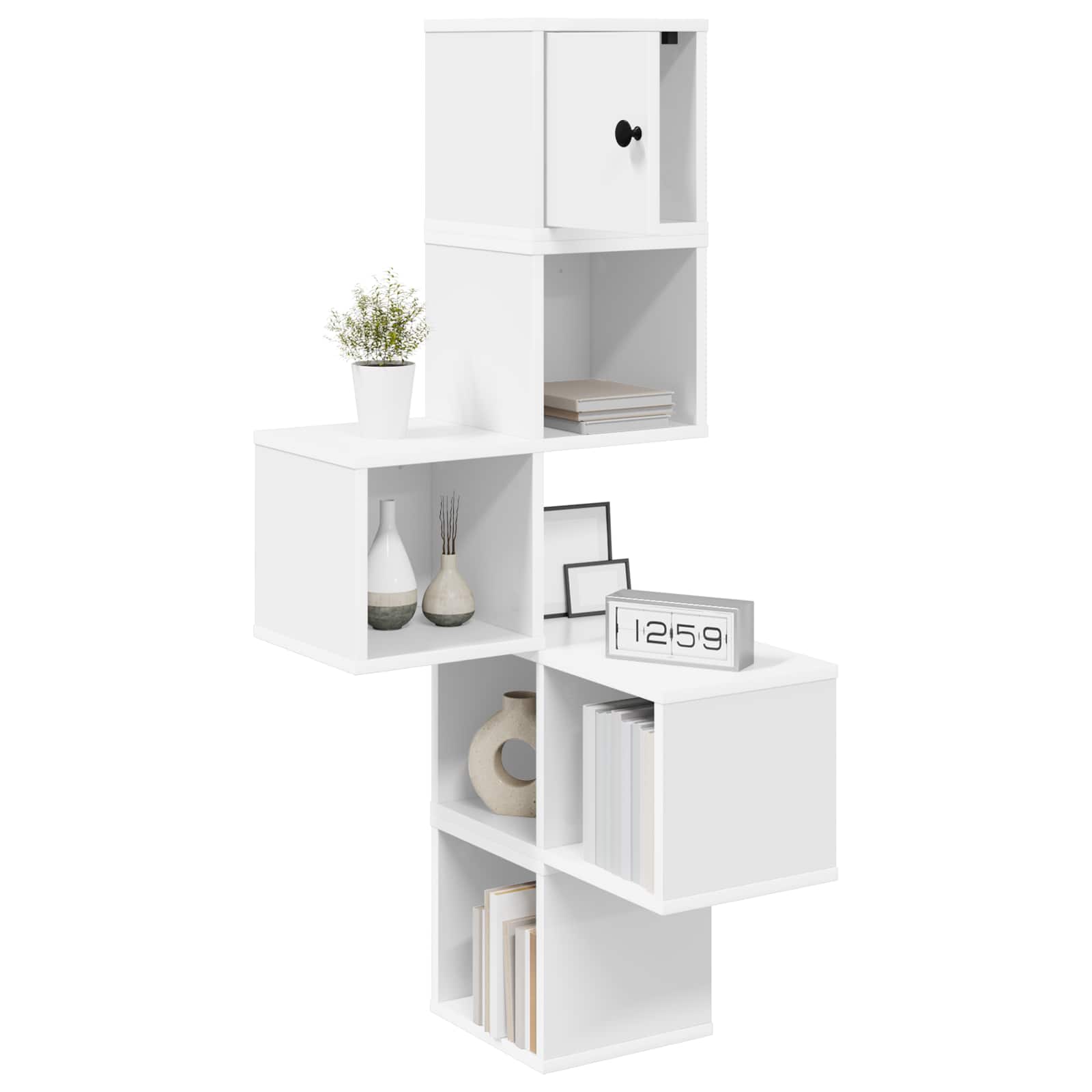 vidaXL Wandhoekplank Wit 48 x 48 x 120 cm Bewerkt hout