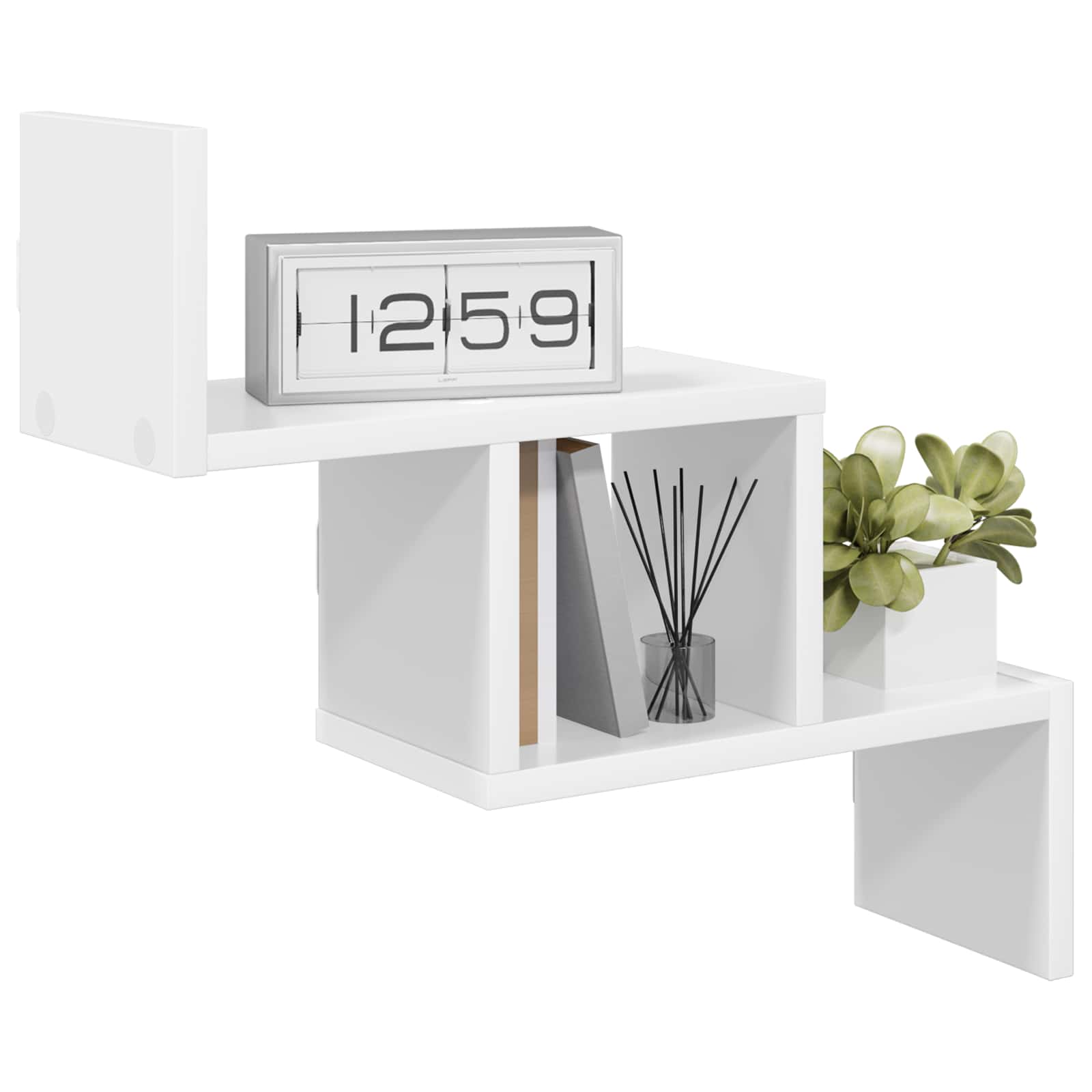 vidaXL Wandplank Wit 48 x 15 x 42 cm Bewerkt hout