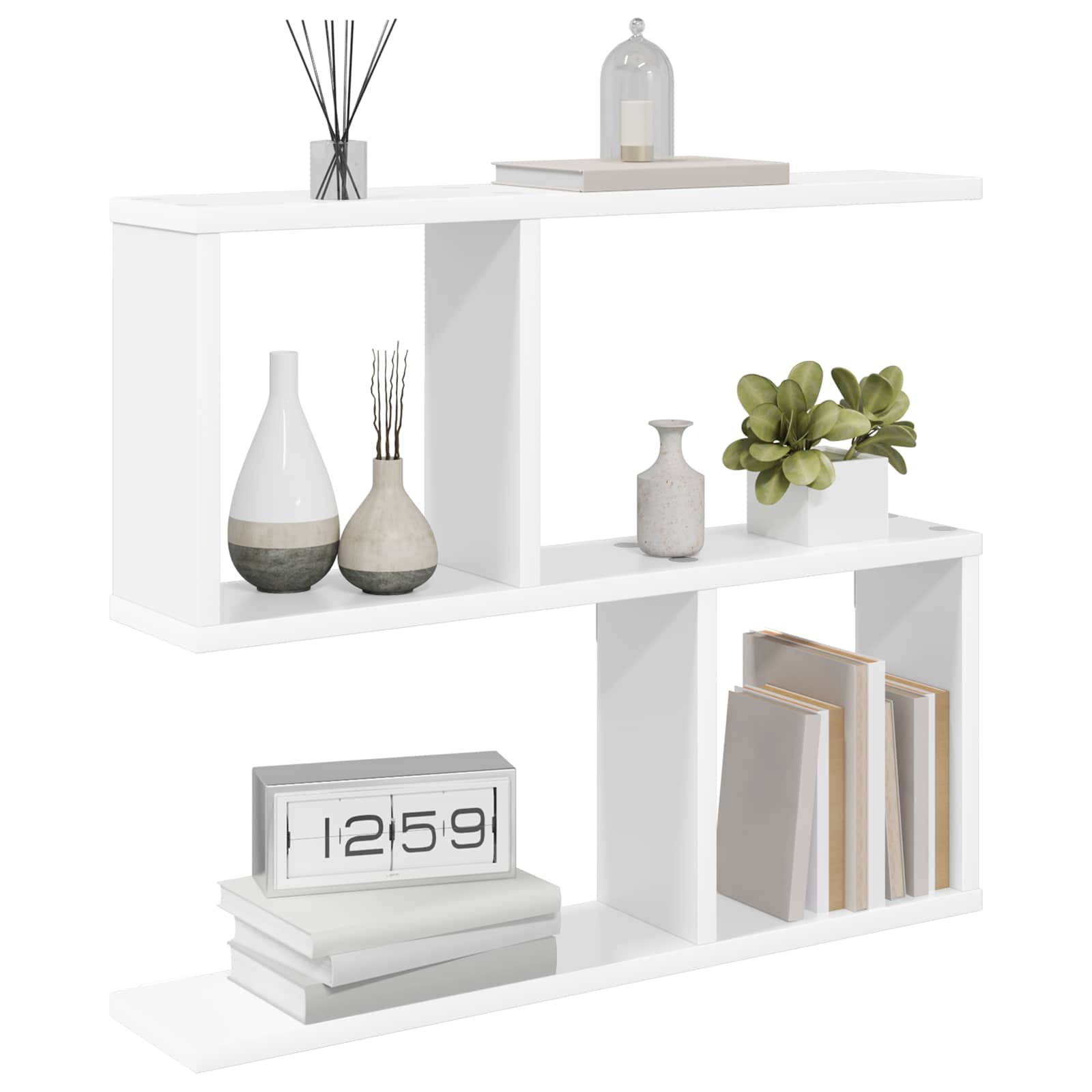 vidaXL Wandplank Wit 60 x 12 x 50,5 cm Bewerkt hout