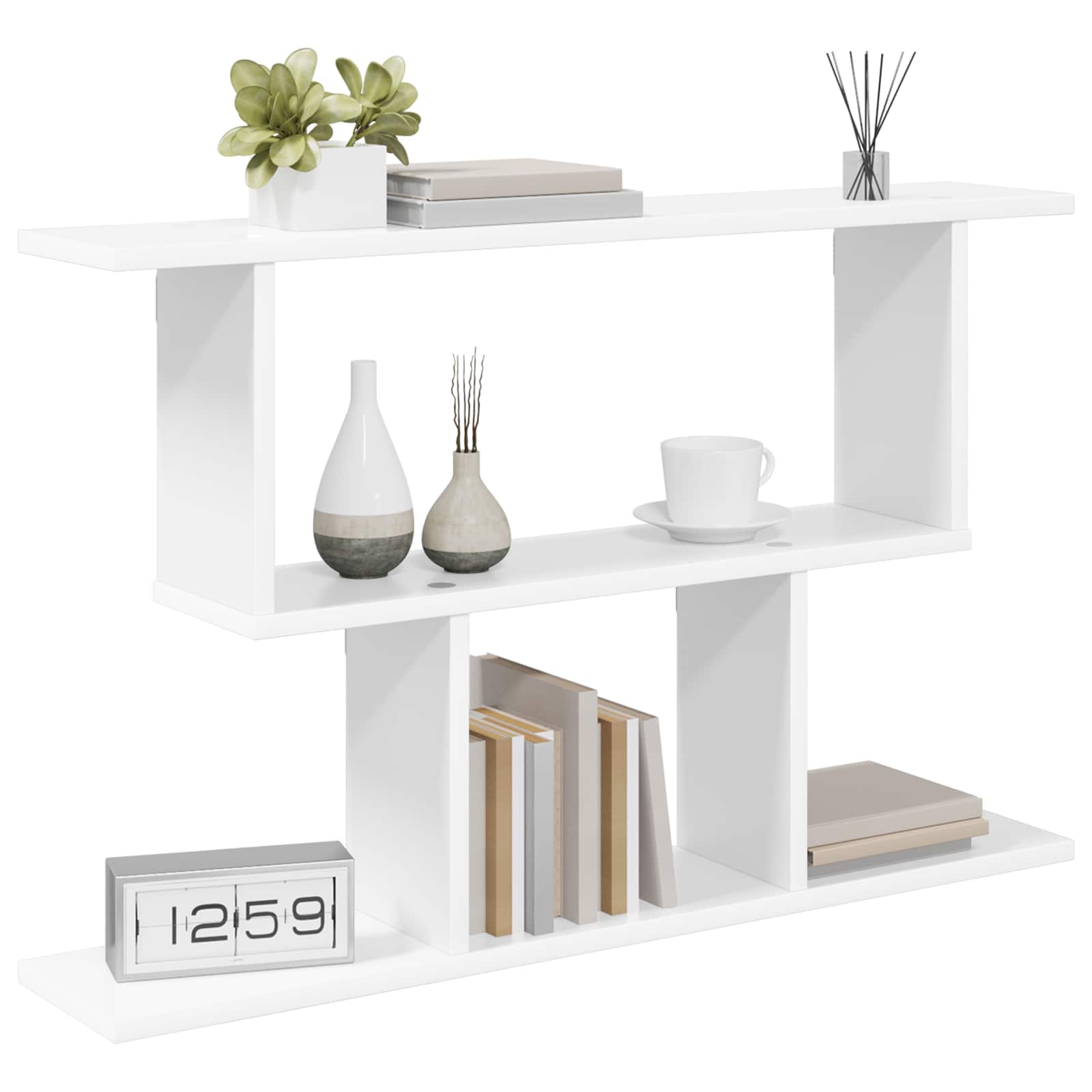vidaXL Wandplank Wit 80 x 15 x 50,5 cm Bewerkt hout