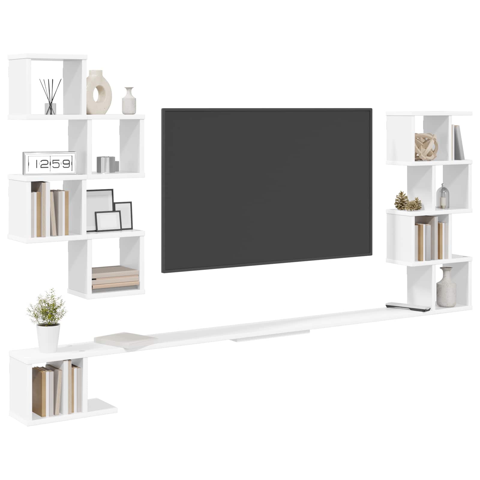 vidaXL Vaste TV Plank Wit 180 x 15 x 94 cm Bewerkt hout