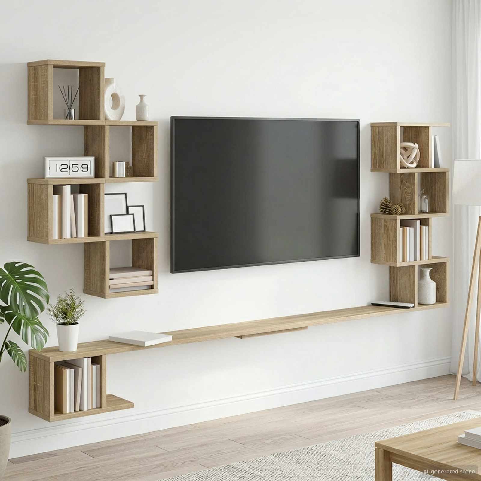 vidaXL Vaste TV Plank Wit 180 x 15 x 94 cm Bewerkt hout
