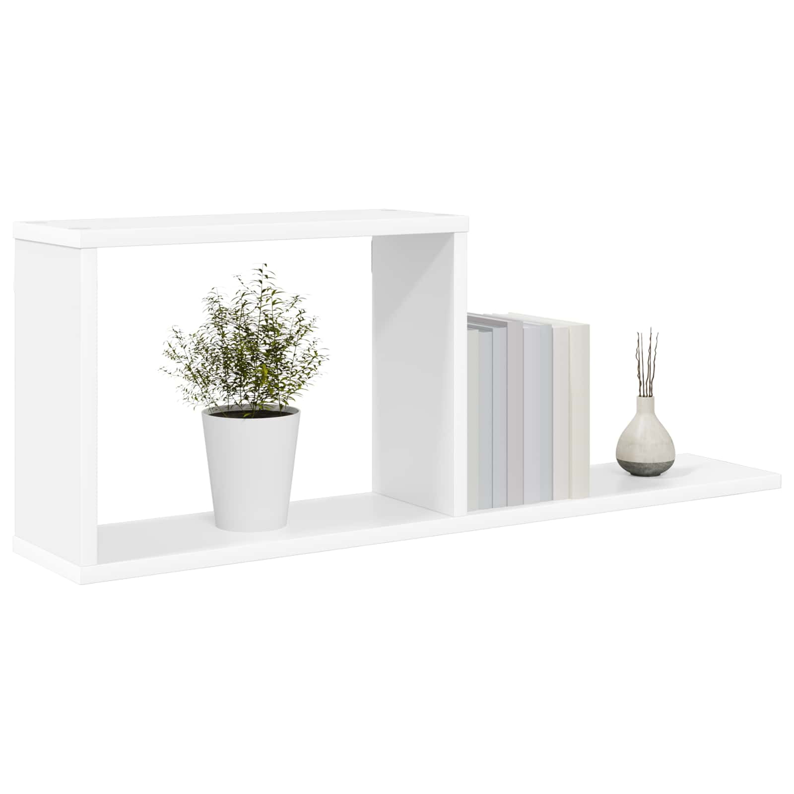 vidaXL Zwevende schappen Wit 80 x 15 x 30 cm Bewerkt hout