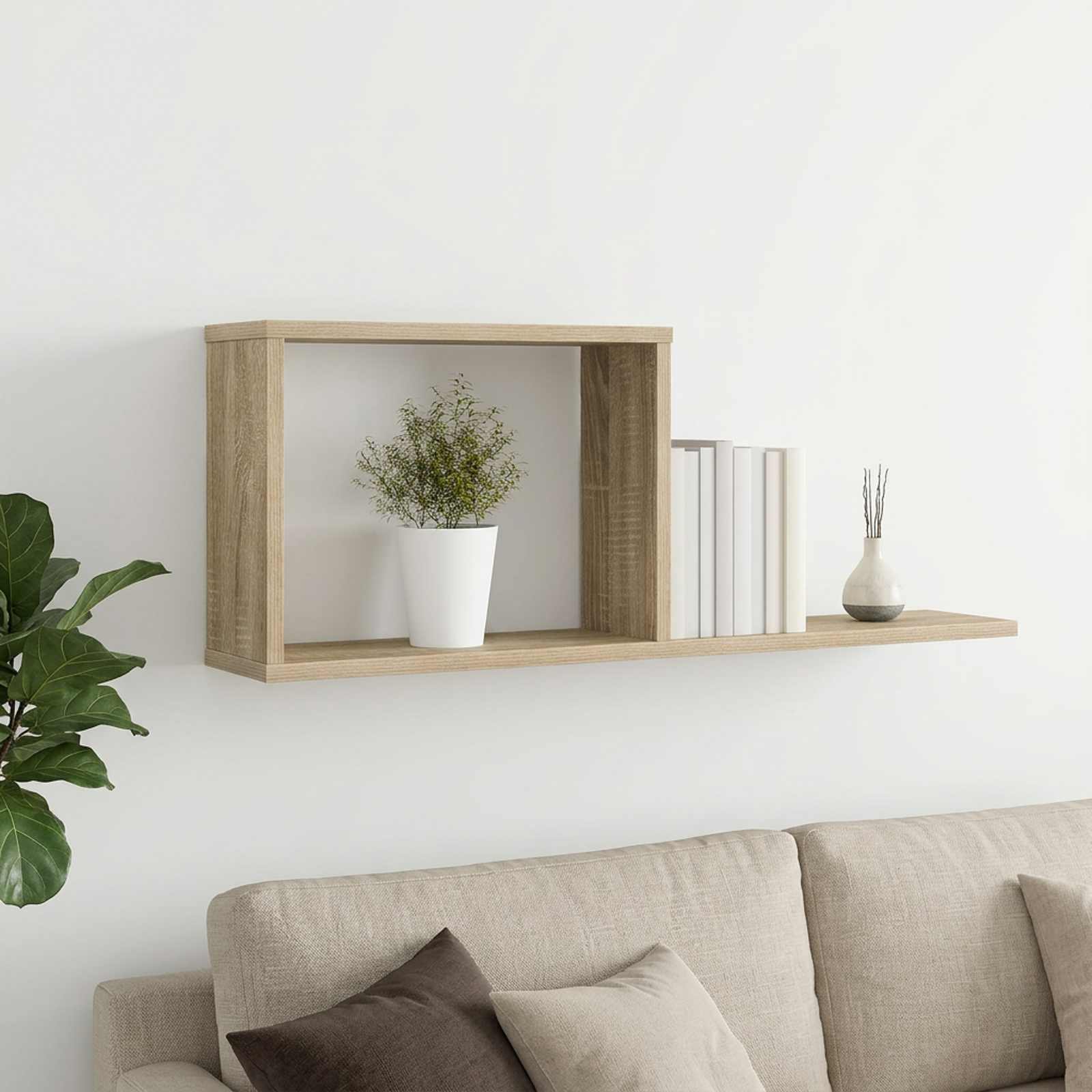 vidaXL Zwevende schappen Wit 80 x 15 x 30 cm Bewerkt hout